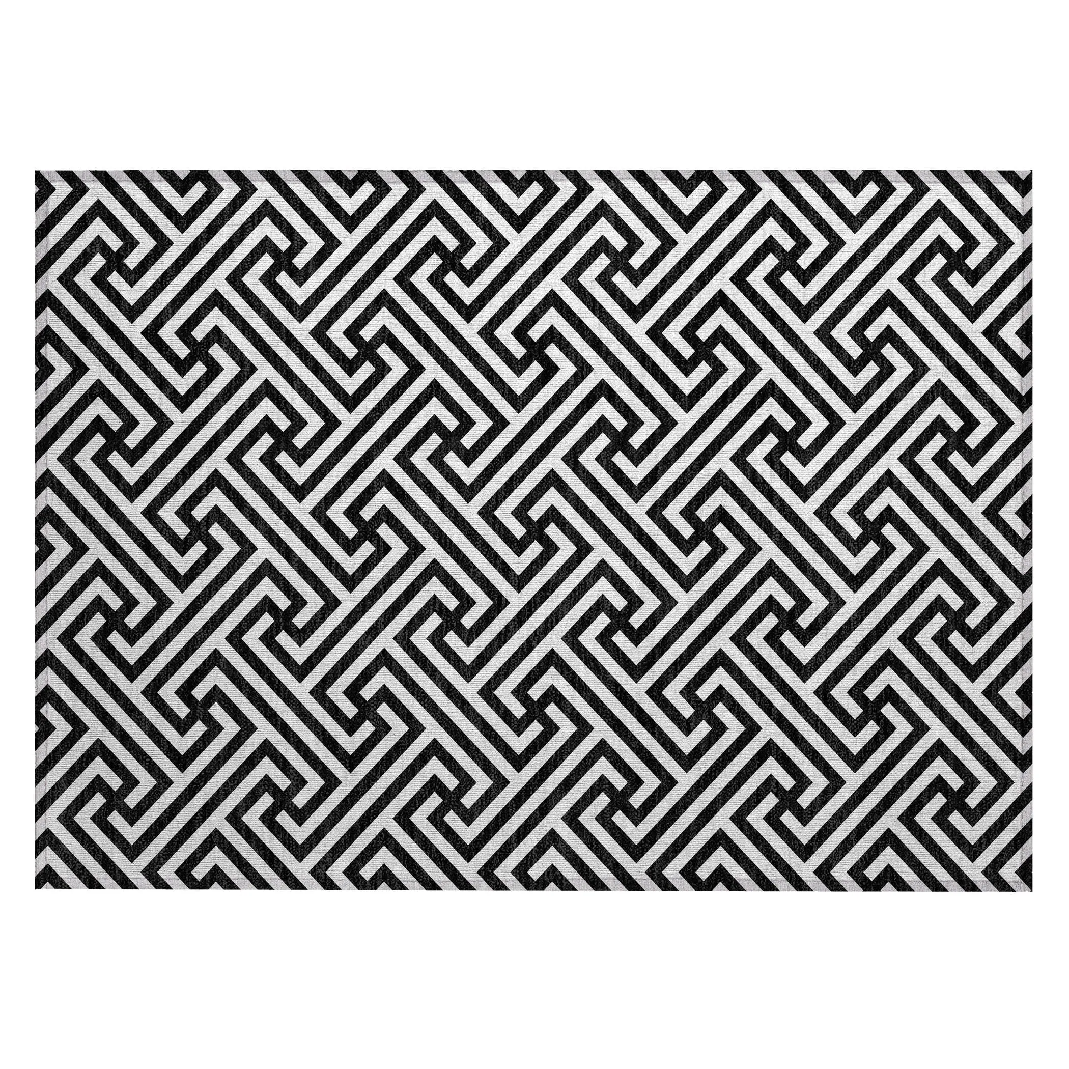 Machine Washable Indoor/ Outdoor Chantille Modern Geo Rug