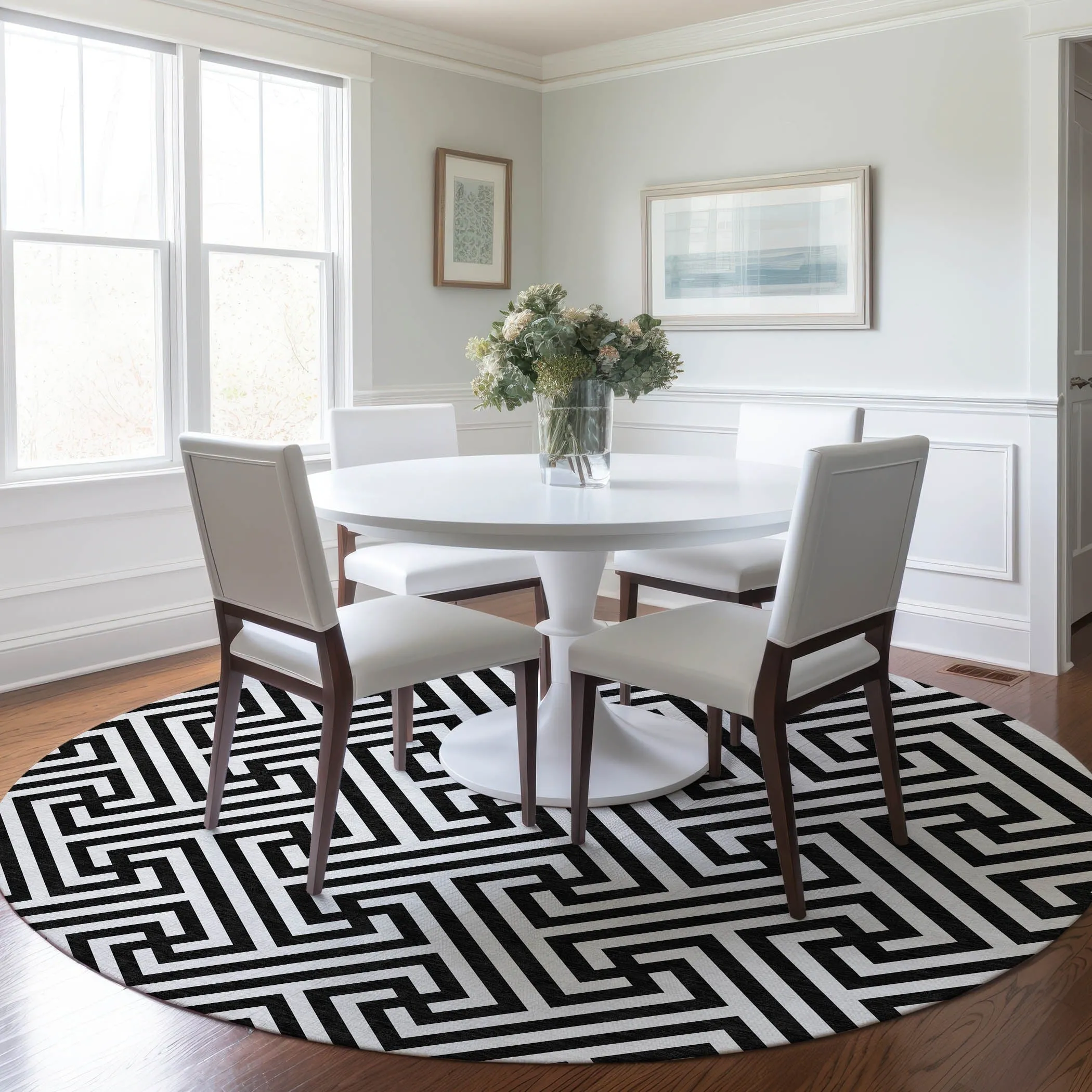 Machine Washable Indoor/ Outdoor Chantille Modern Geo Rug