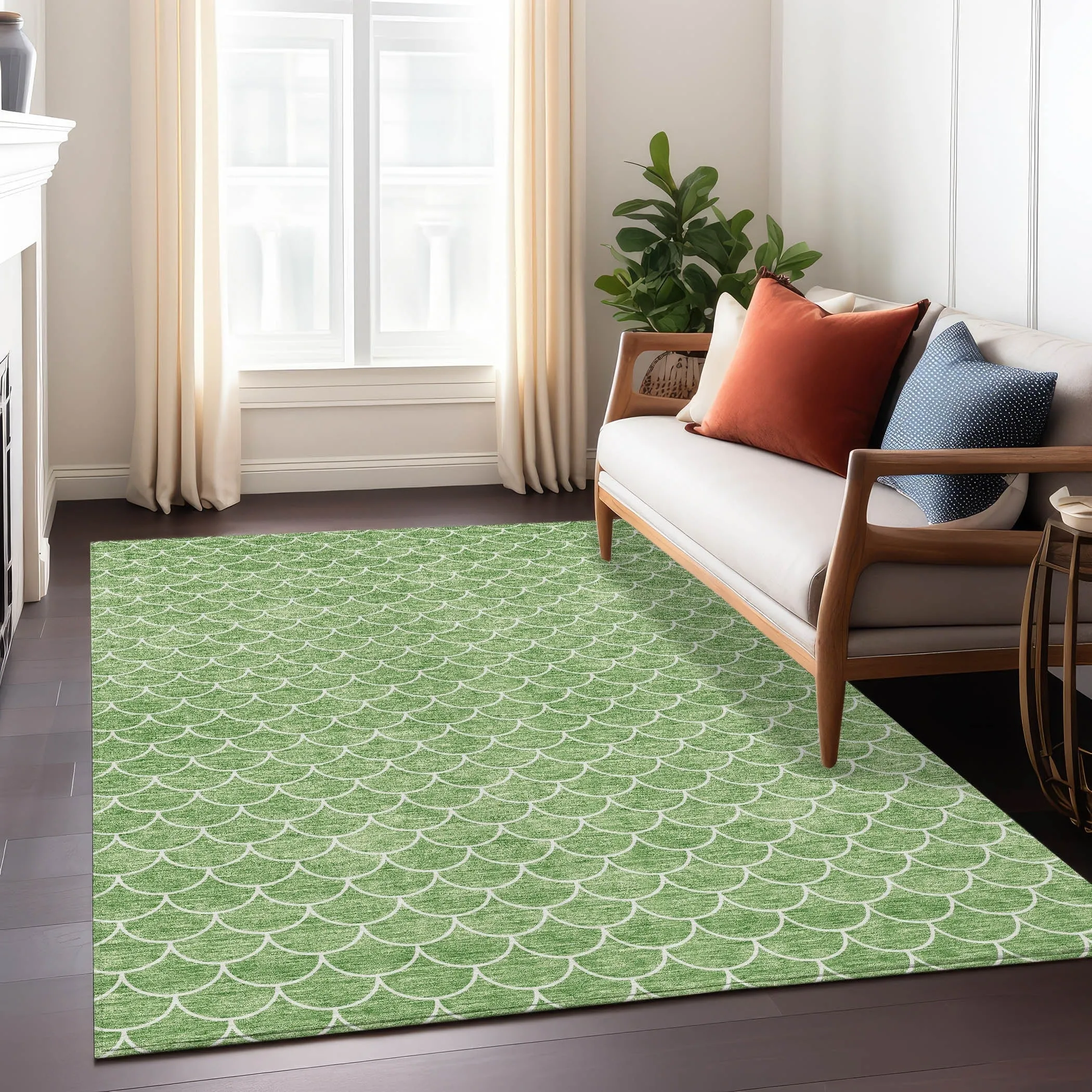 Machine Washable Indoor/ Outdoor Chantille Modern Geo Rug