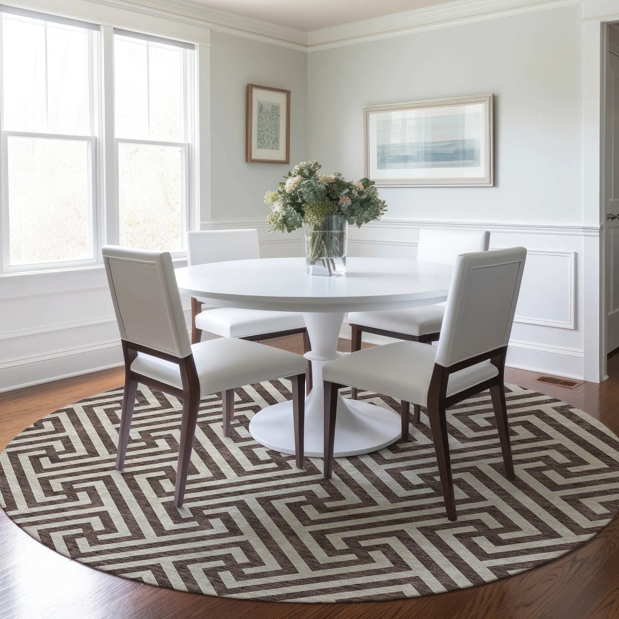 Machine Washable Indoor/ Outdoor Chantille Modern Geo Rug