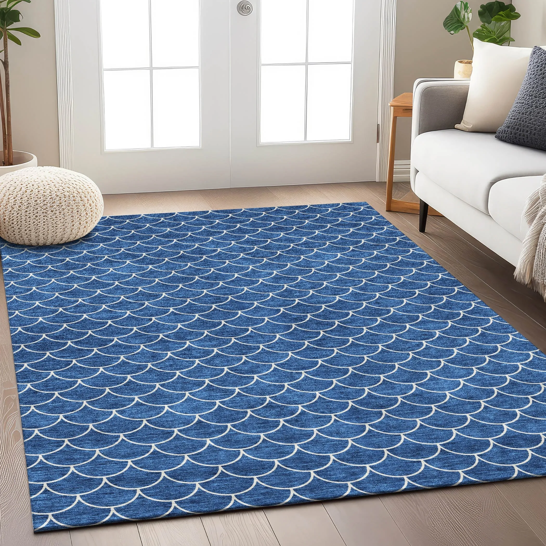 Machine Washable Indoor/ Outdoor Chantille Modern Geo Rug