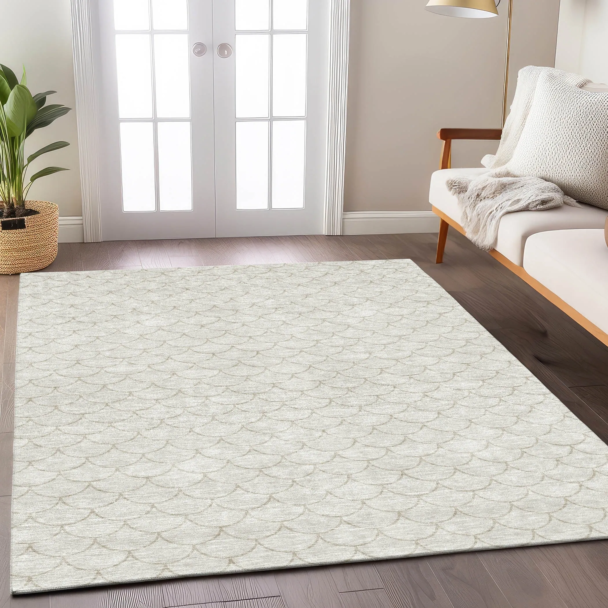 Machine Washable Indoor/ Outdoor Chantille Modern Geo Rug