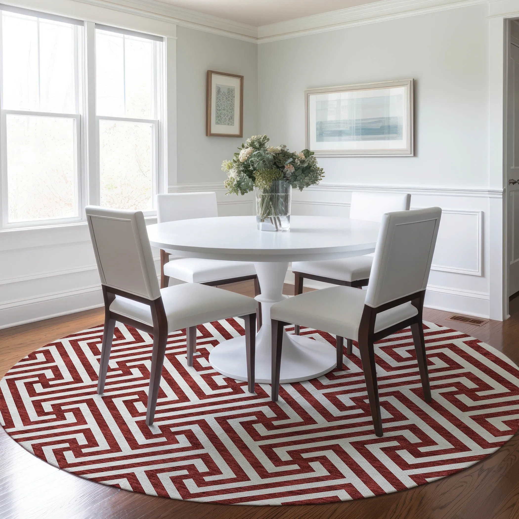 Machine Washable Indoor/ Outdoor Chantille Modern Geo Rug