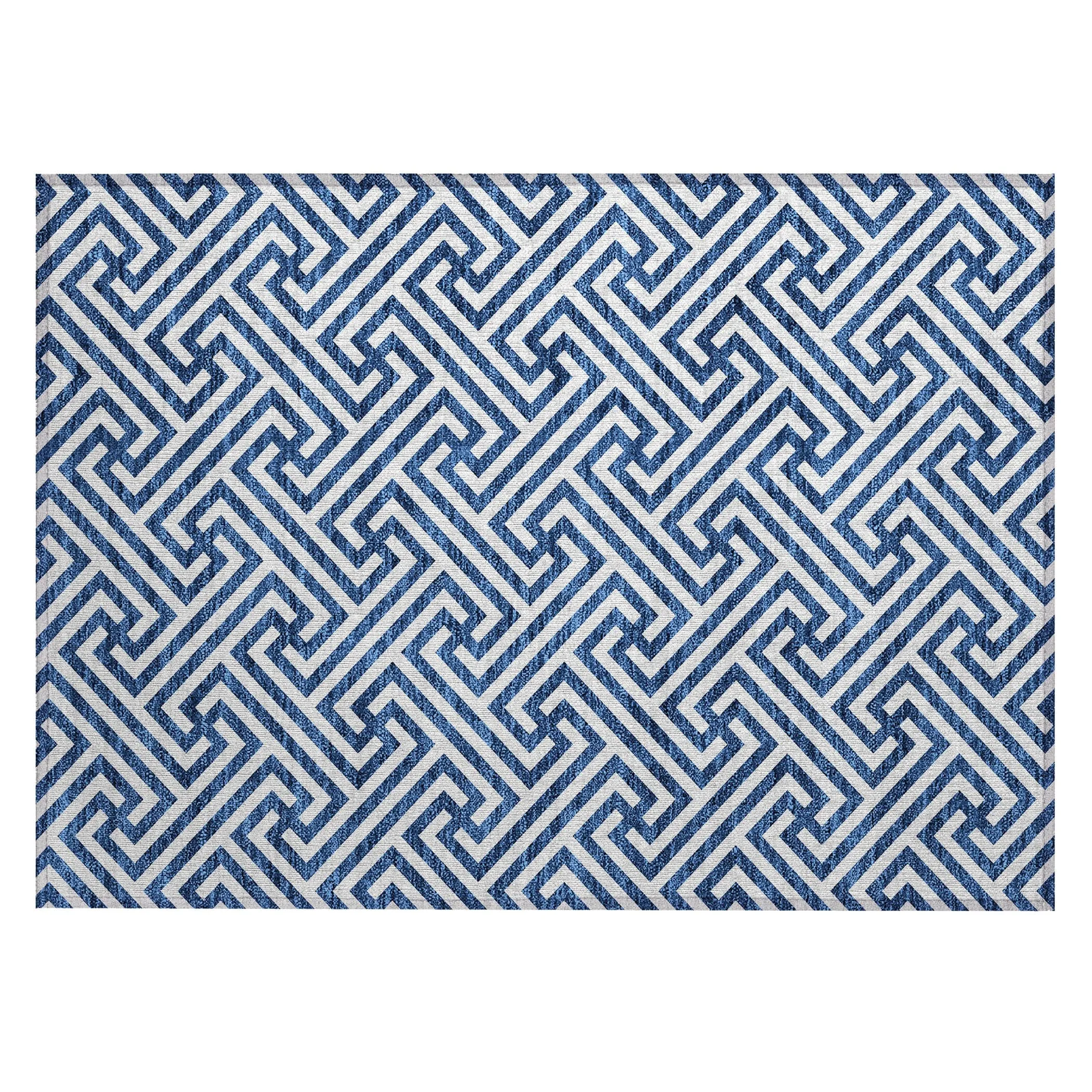 Machine Washable Indoor/ Outdoor Chantille Modern Geo Rug