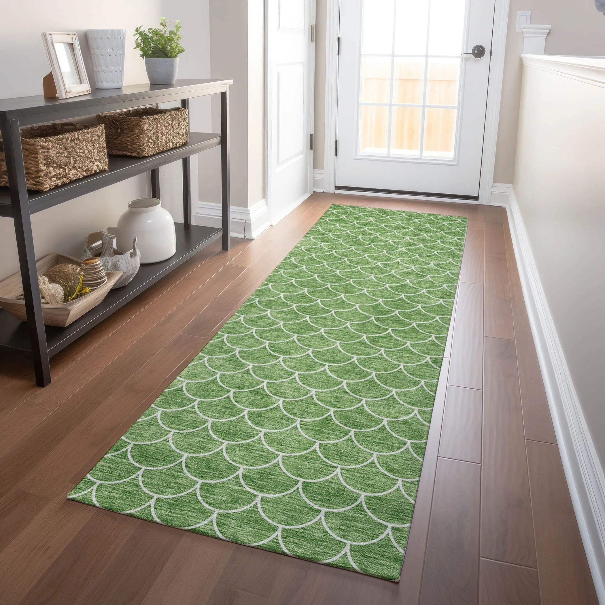 Machine Washable Indoor/ Outdoor Chantille Modern Geo Rug