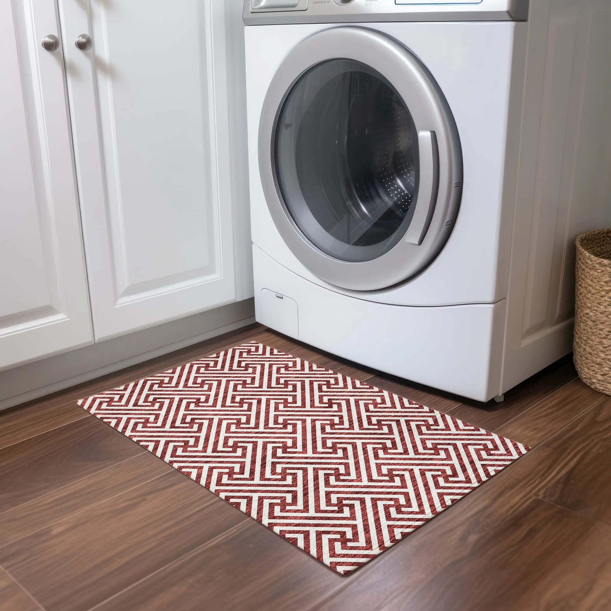 Machine Washable Indoor/ Outdoor Chantille Modern Geo Rug