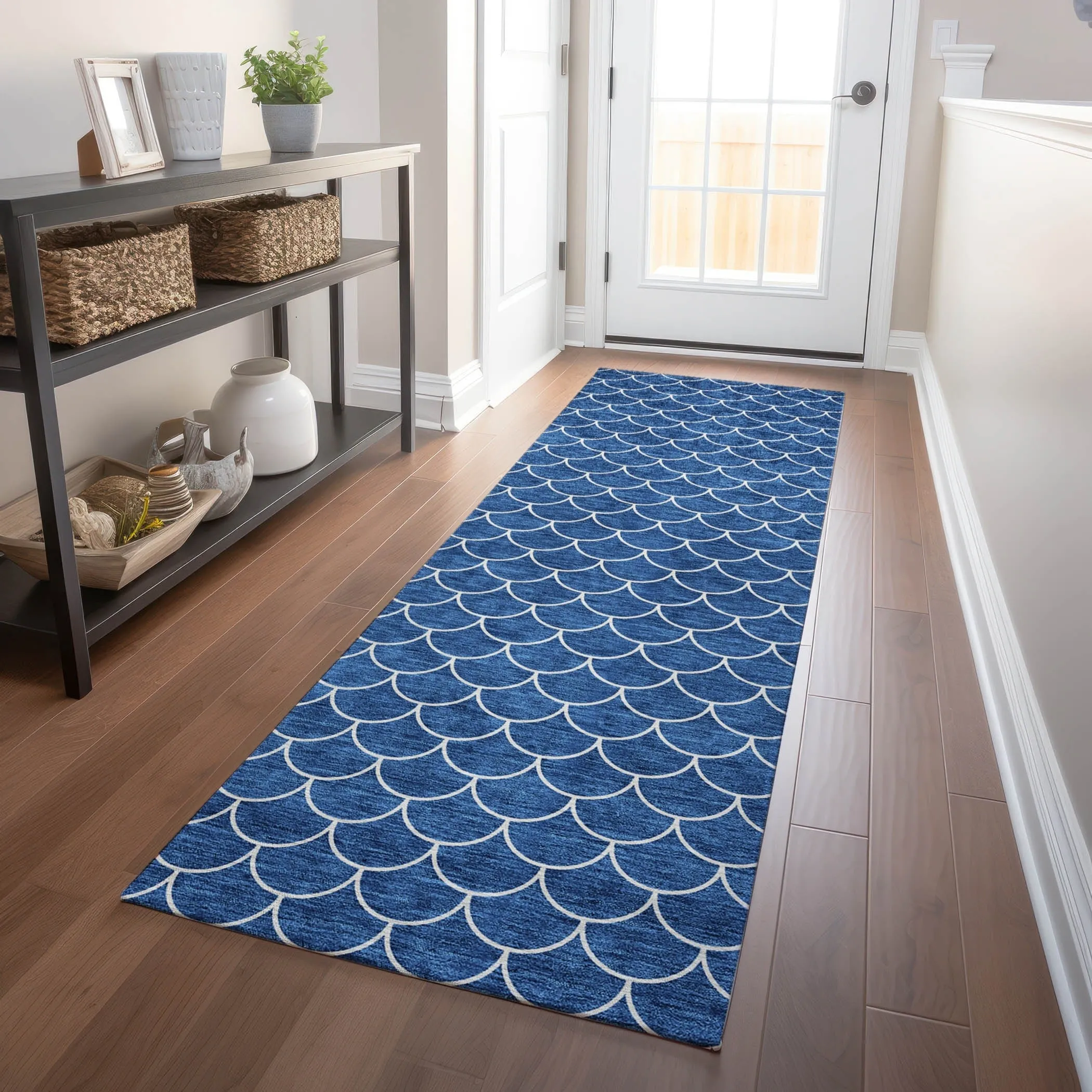 Machine Washable Indoor/ Outdoor Chantille Modern Geo Rug