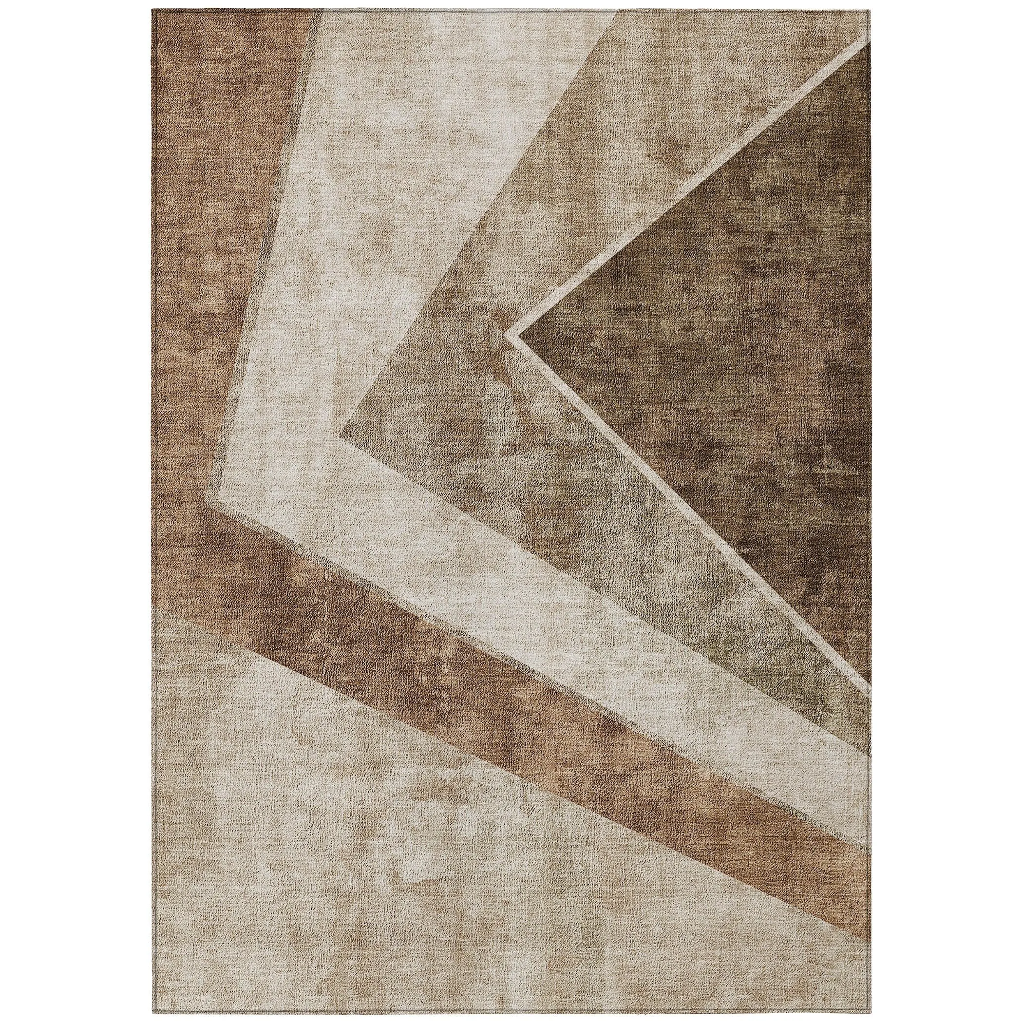 Machine Washable Indoor/ Outdoor Chantille Modern Geometric Rug