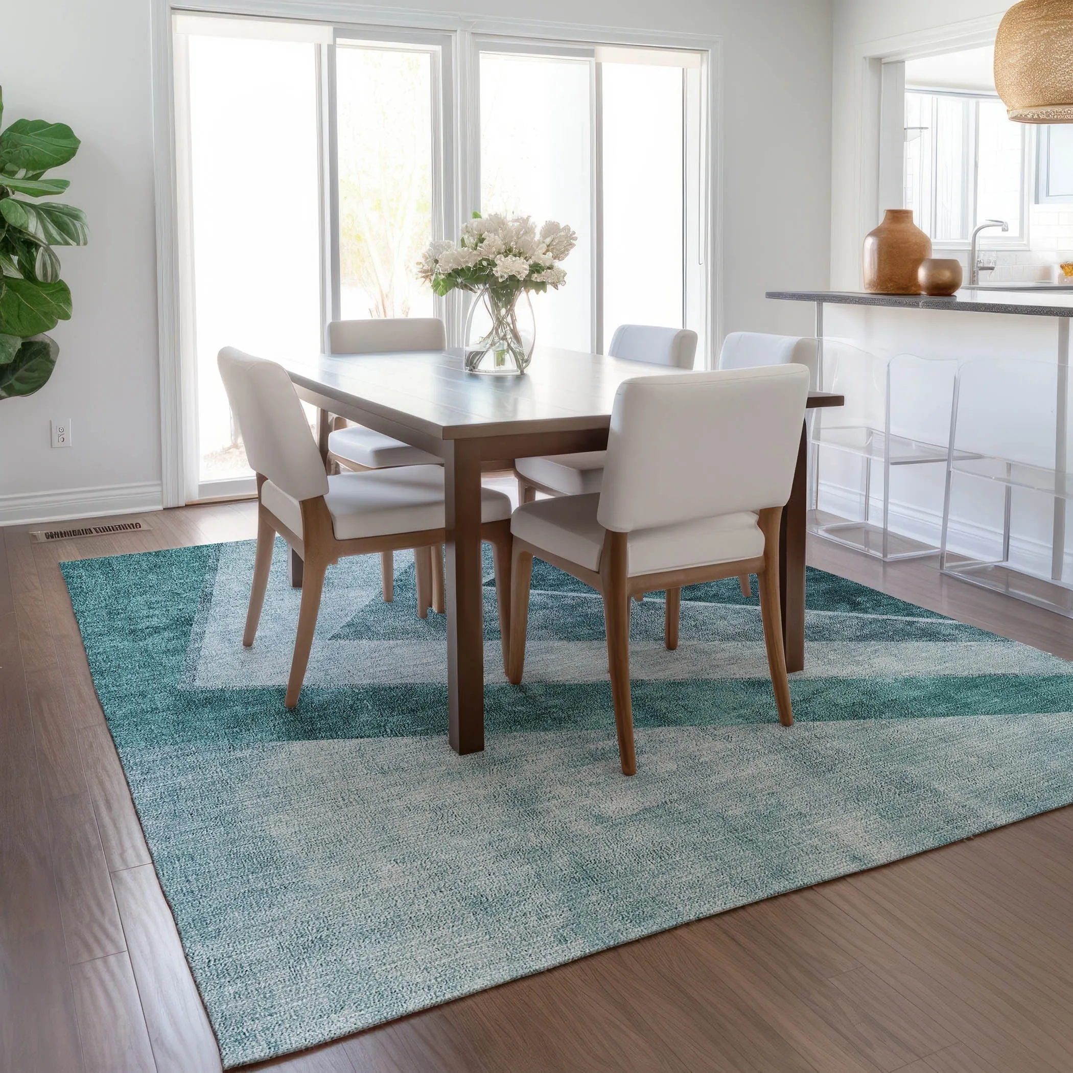 Machine Washable Indoor/ Outdoor Chantille Modern Geometric Rug