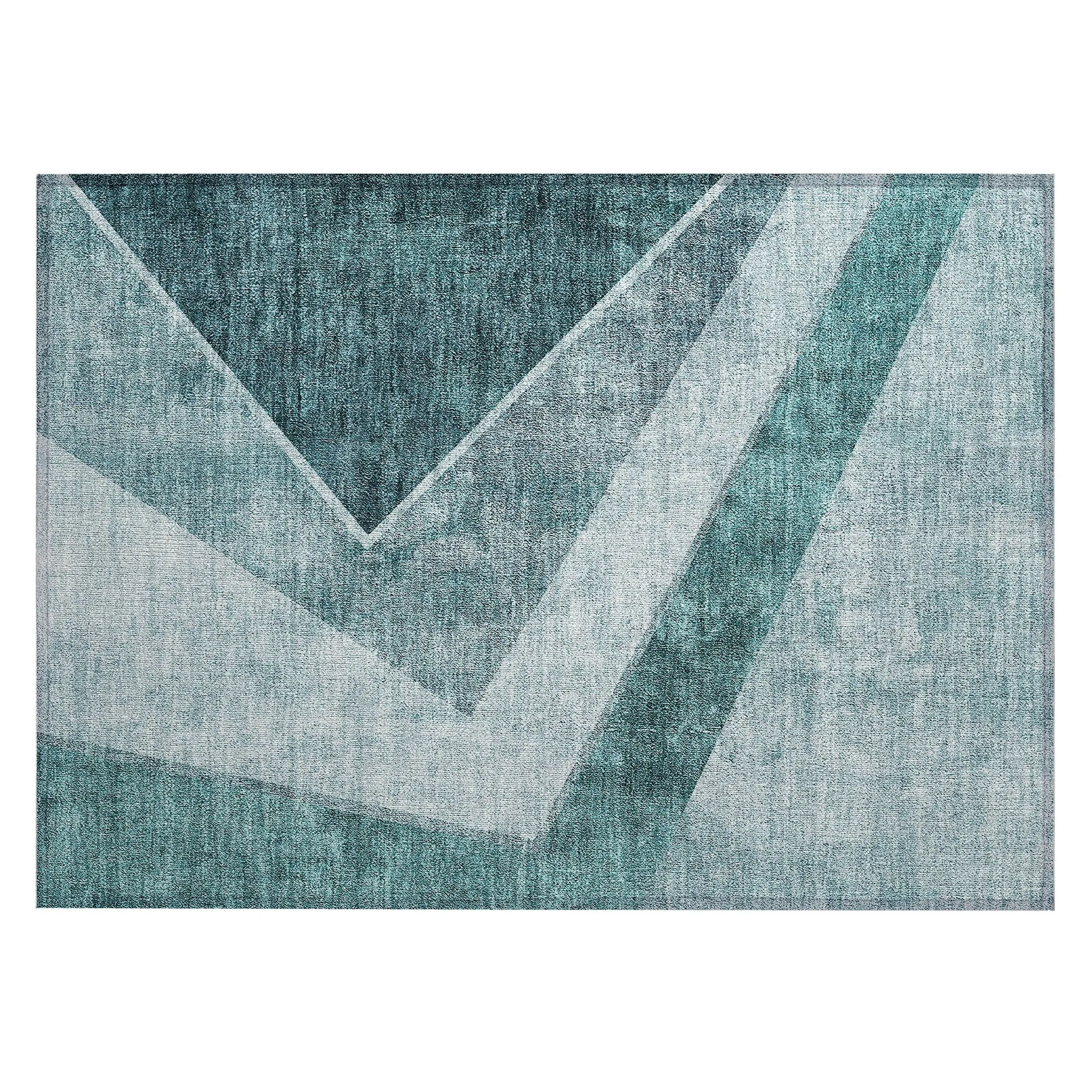 Machine Washable Indoor/ Outdoor Chantille Modern Geometric Rug
