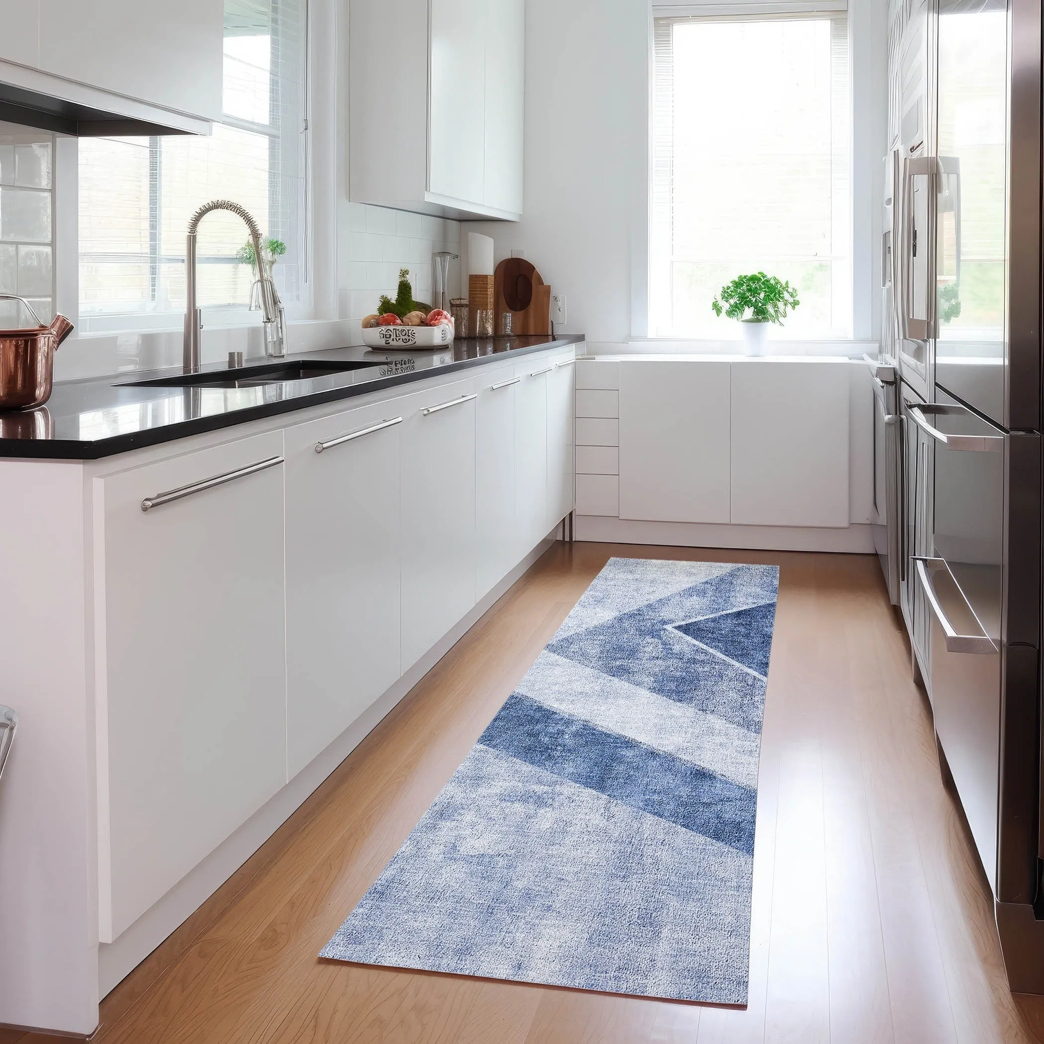 Machine Washable Indoor/ Outdoor Chantille Modern Geometric Rug