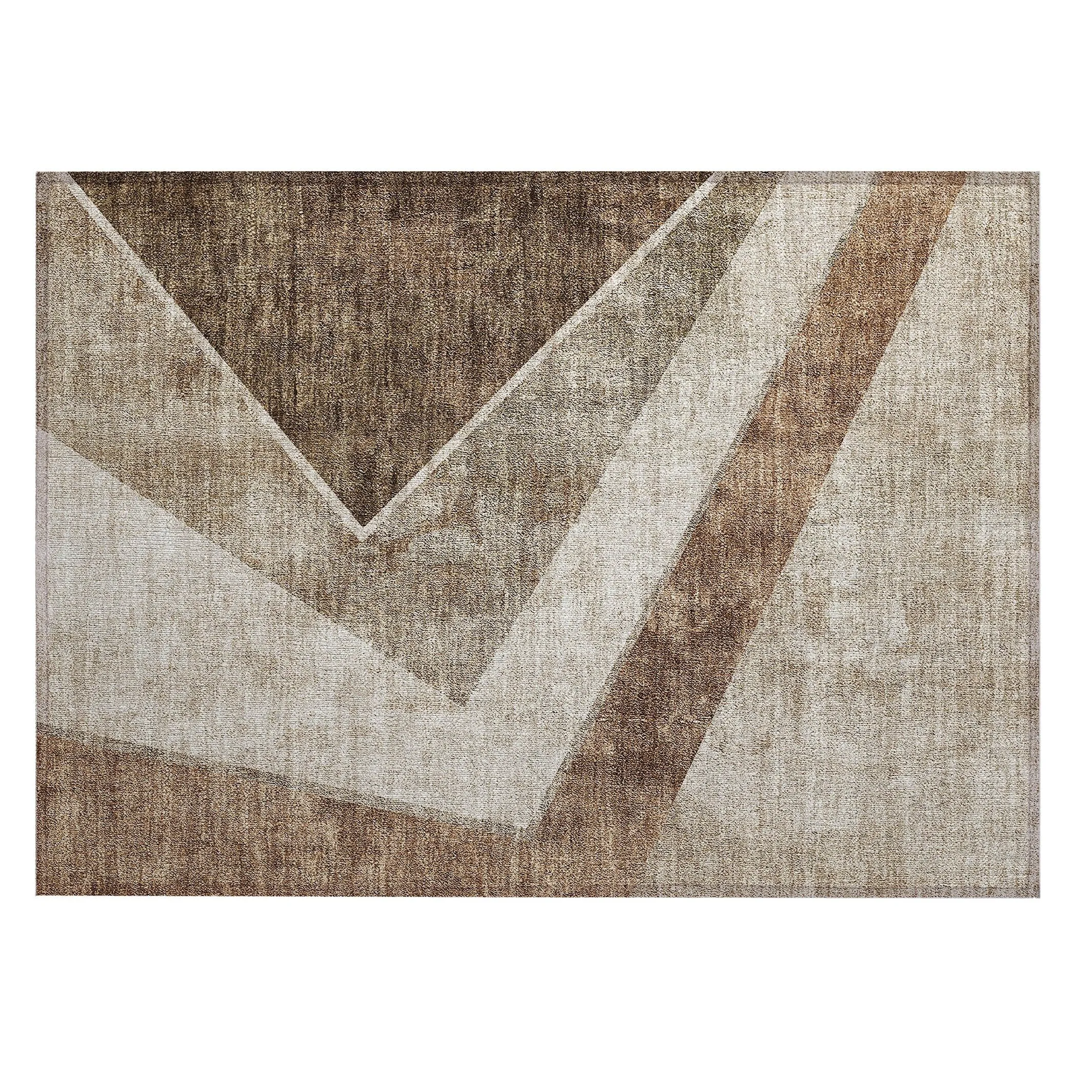 Machine Washable Indoor/ Outdoor Chantille Modern Geometric Rug