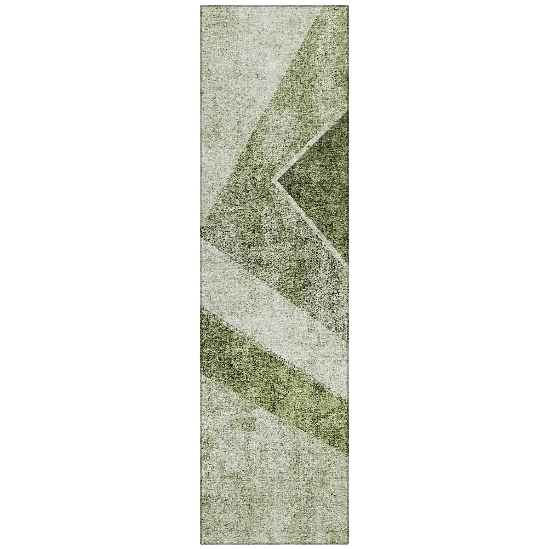 Machine Washable Indoor/ Outdoor Chantille Modern Geometric Rug