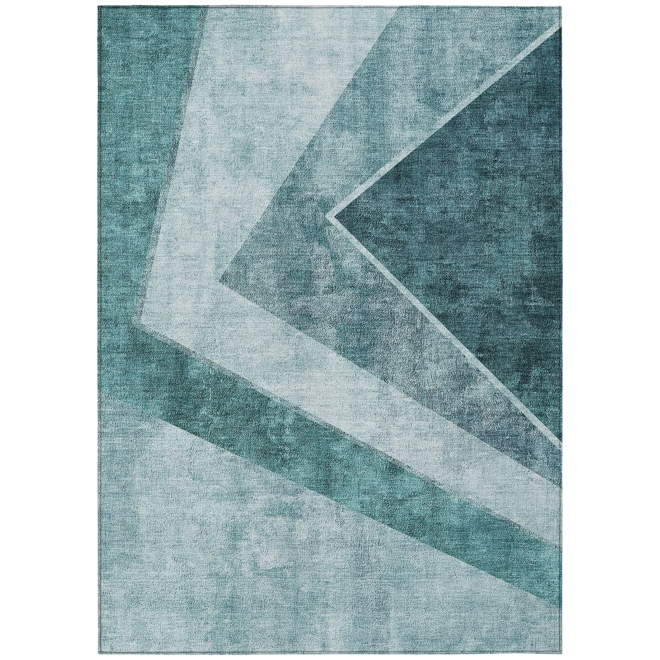 Machine Washable Indoor/ Outdoor Chantille Modern Geometric Rug