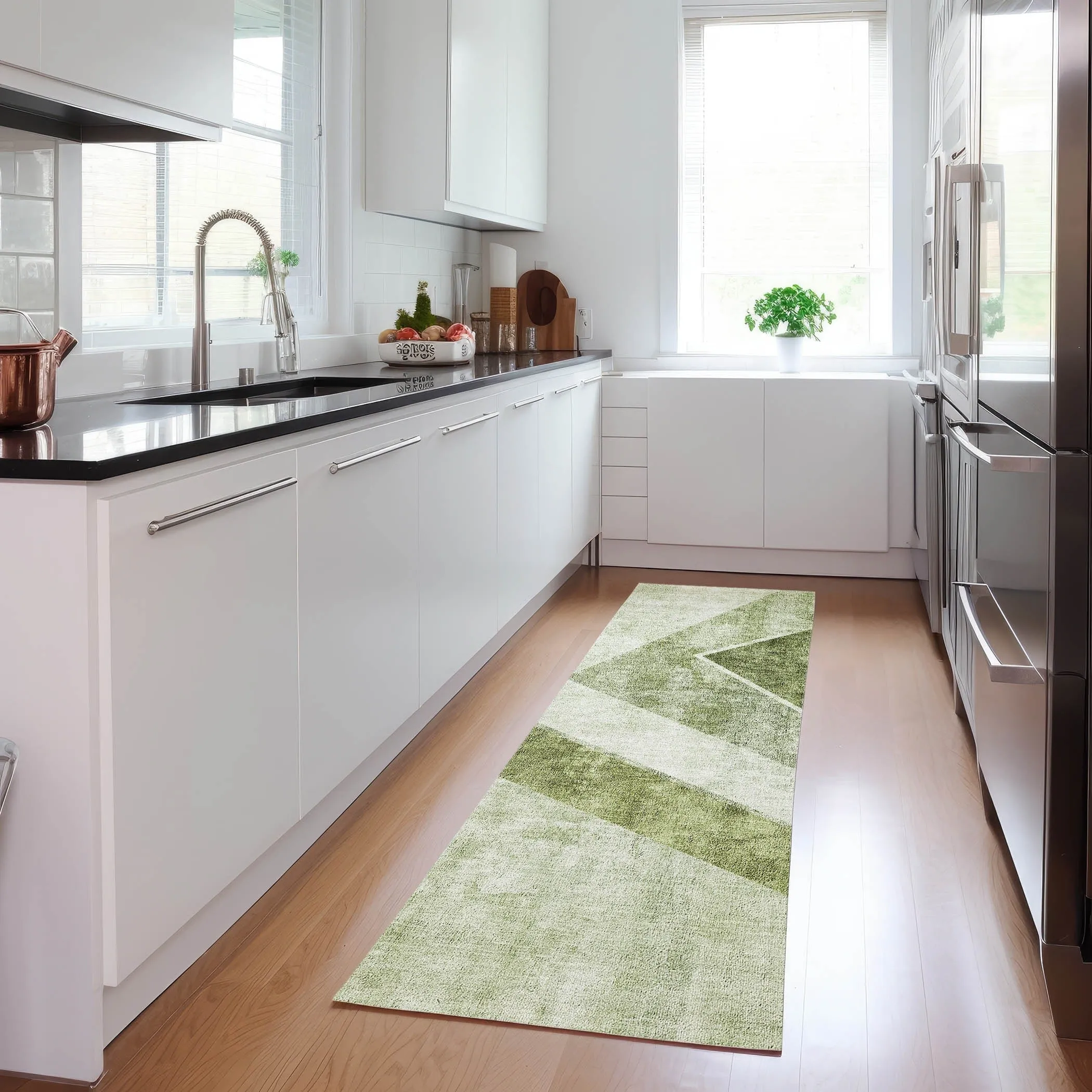 Machine Washable Indoor/ Outdoor Chantille Modern Geometric Rug