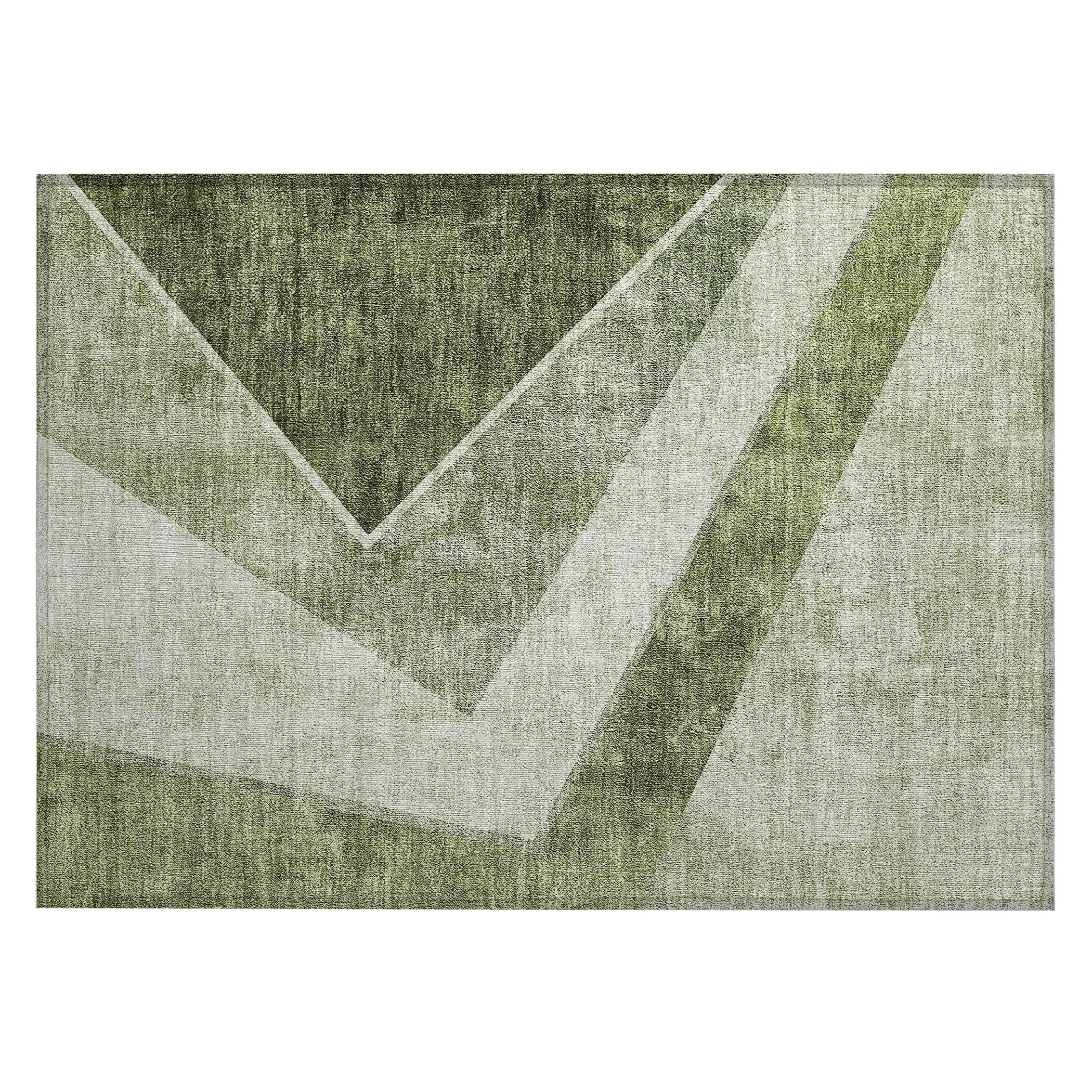 Machine Washable Indoor/ Outdoor Chantille Modern Geometric Rug