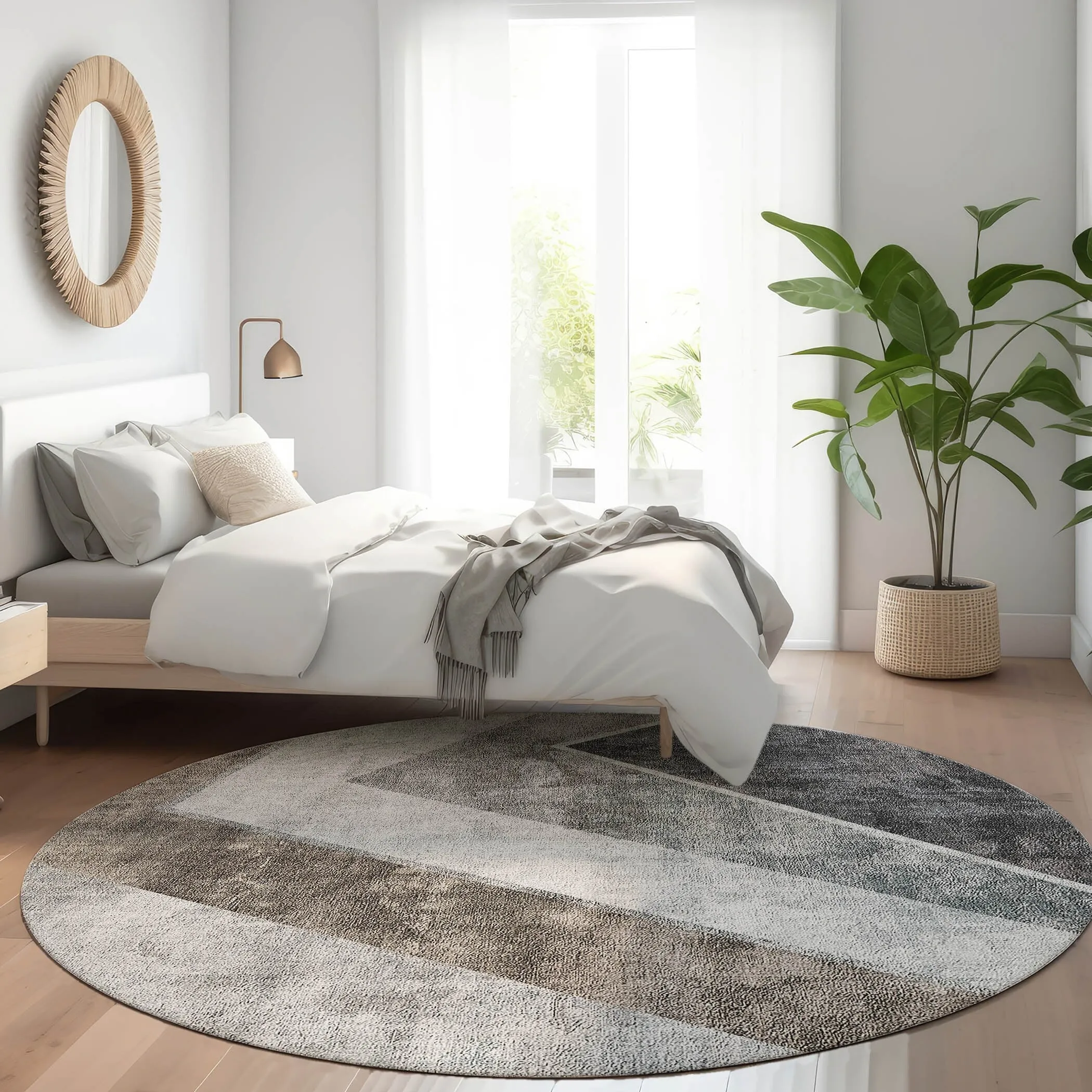 Machine Washable Indoor/ Outdoor Chantille Modern Geometric Rug