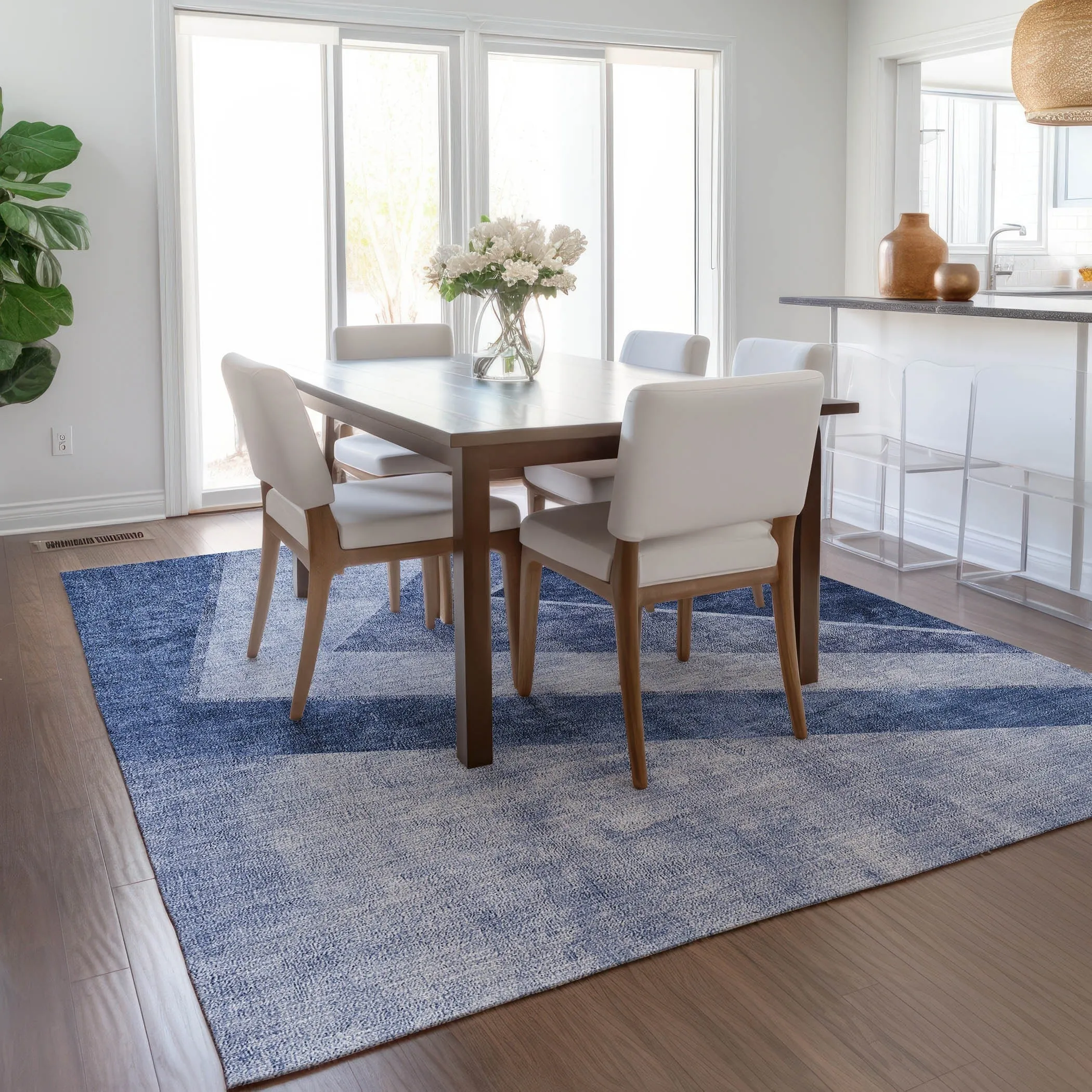 Machine Washable Indoor/ Outdoor Chantille Modern Geometric Rug