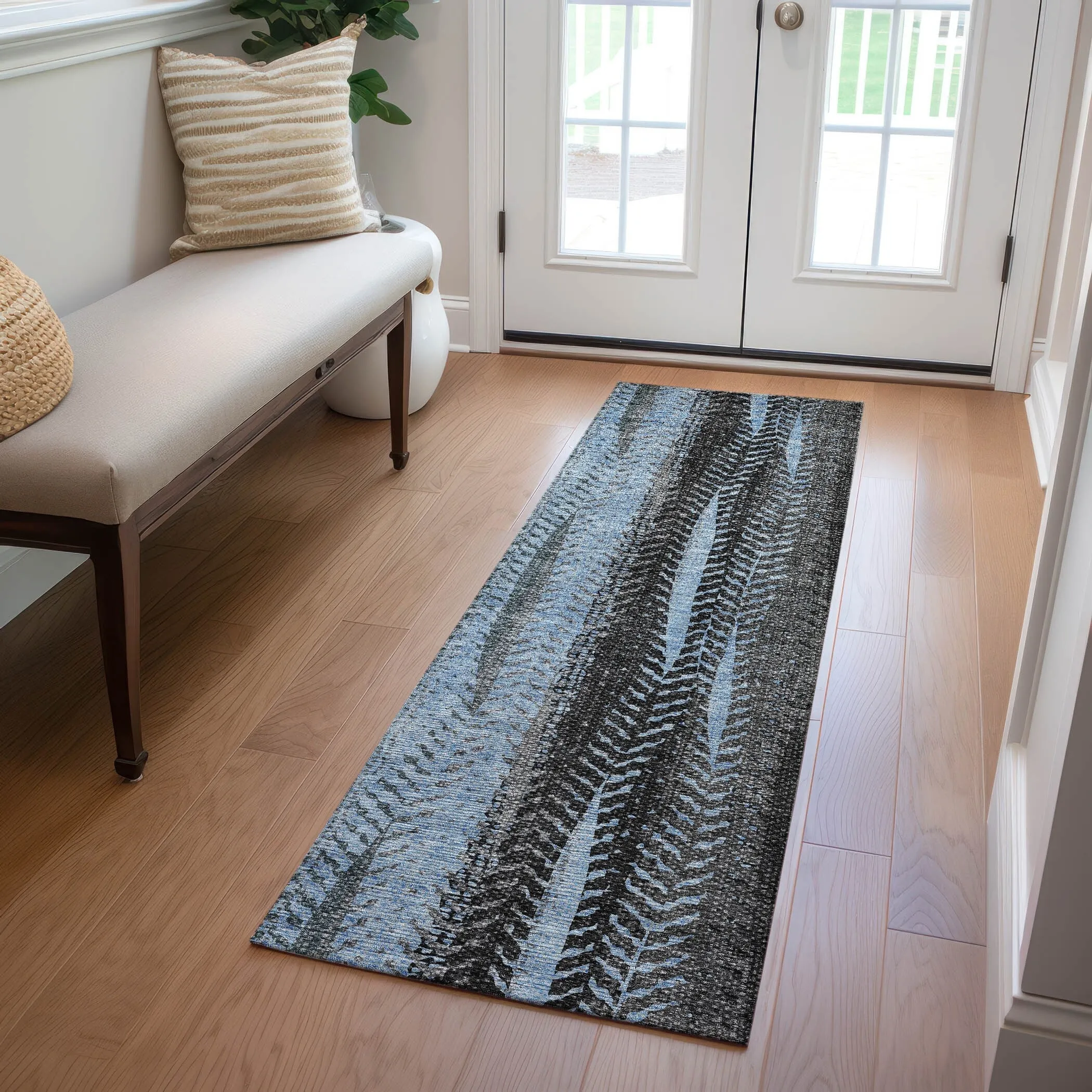 Machine Washable Indoor/ Outdoor Chantille Modern Imprints Rug