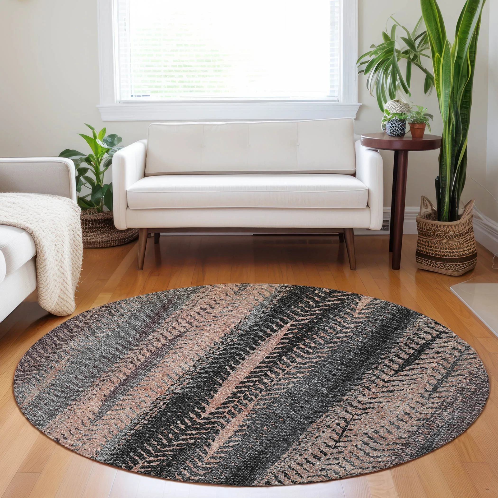 Machine Washable Indoor/ Outdoor Chantille Modern Imprints Rug