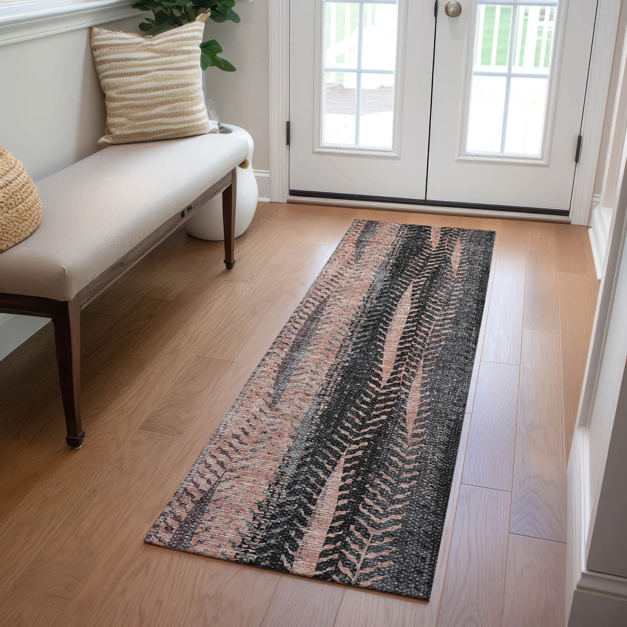 Machine Washable Indoor/ Outdoor Chantille Modern Imprints Rug