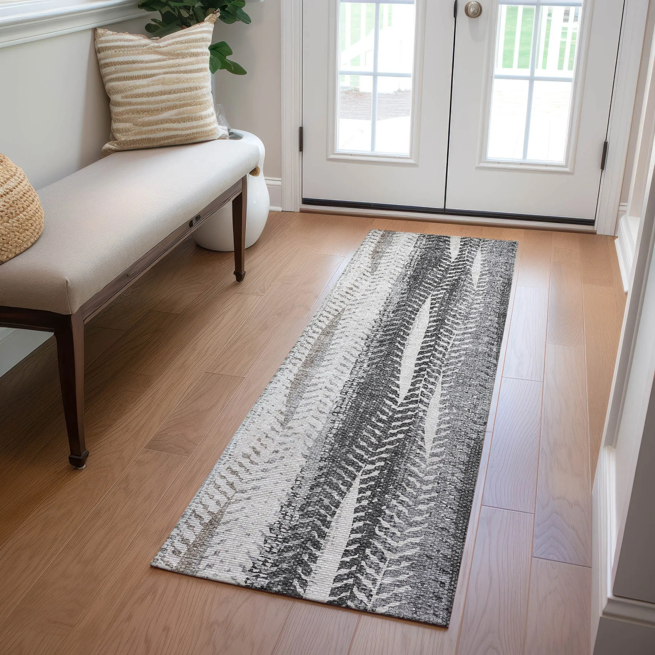 Machine Washable Indoor/ Outdoor Chantille Modern Imprints Rug