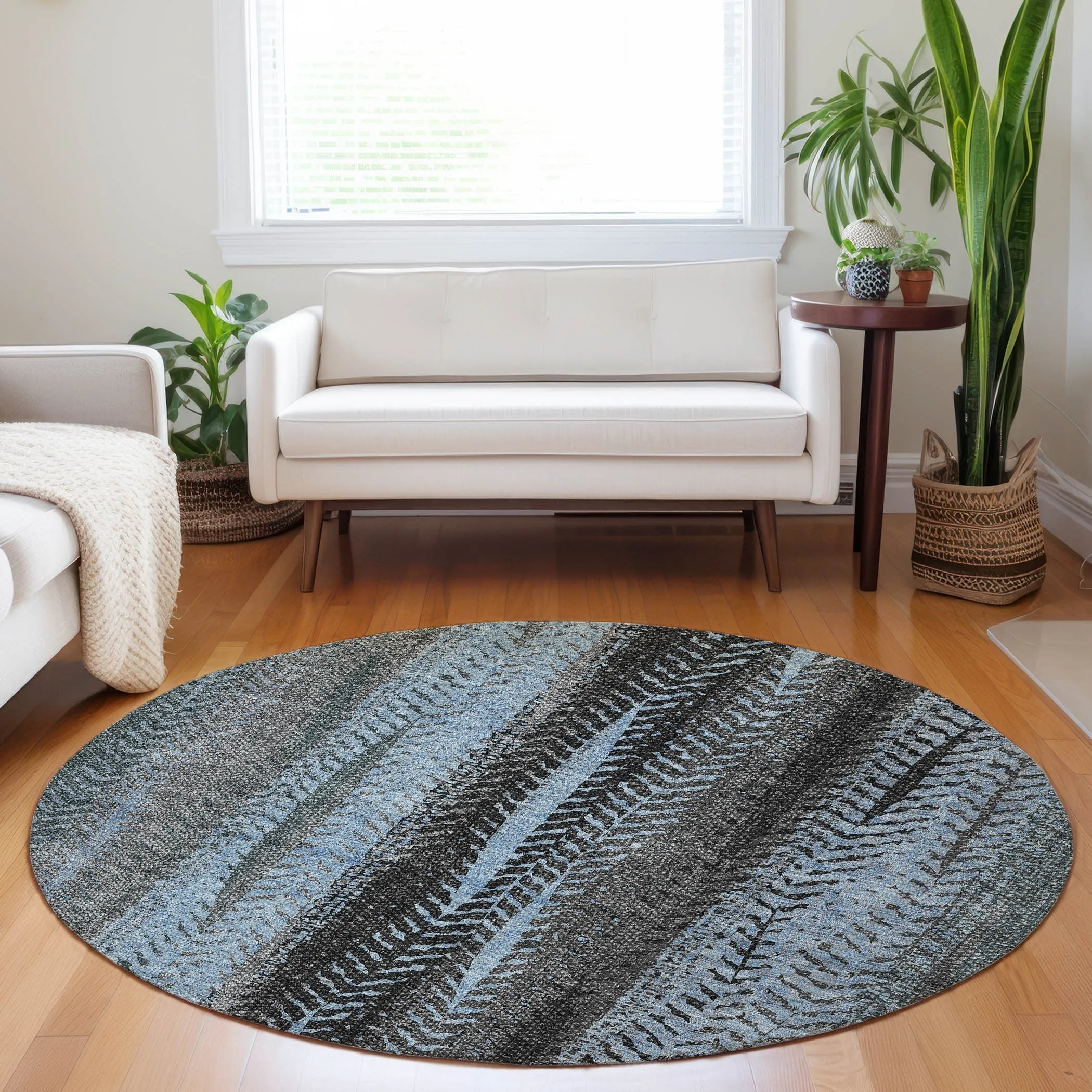 Machine Washable Indoor/ Outdoor Chantille Modern Imprints Rug