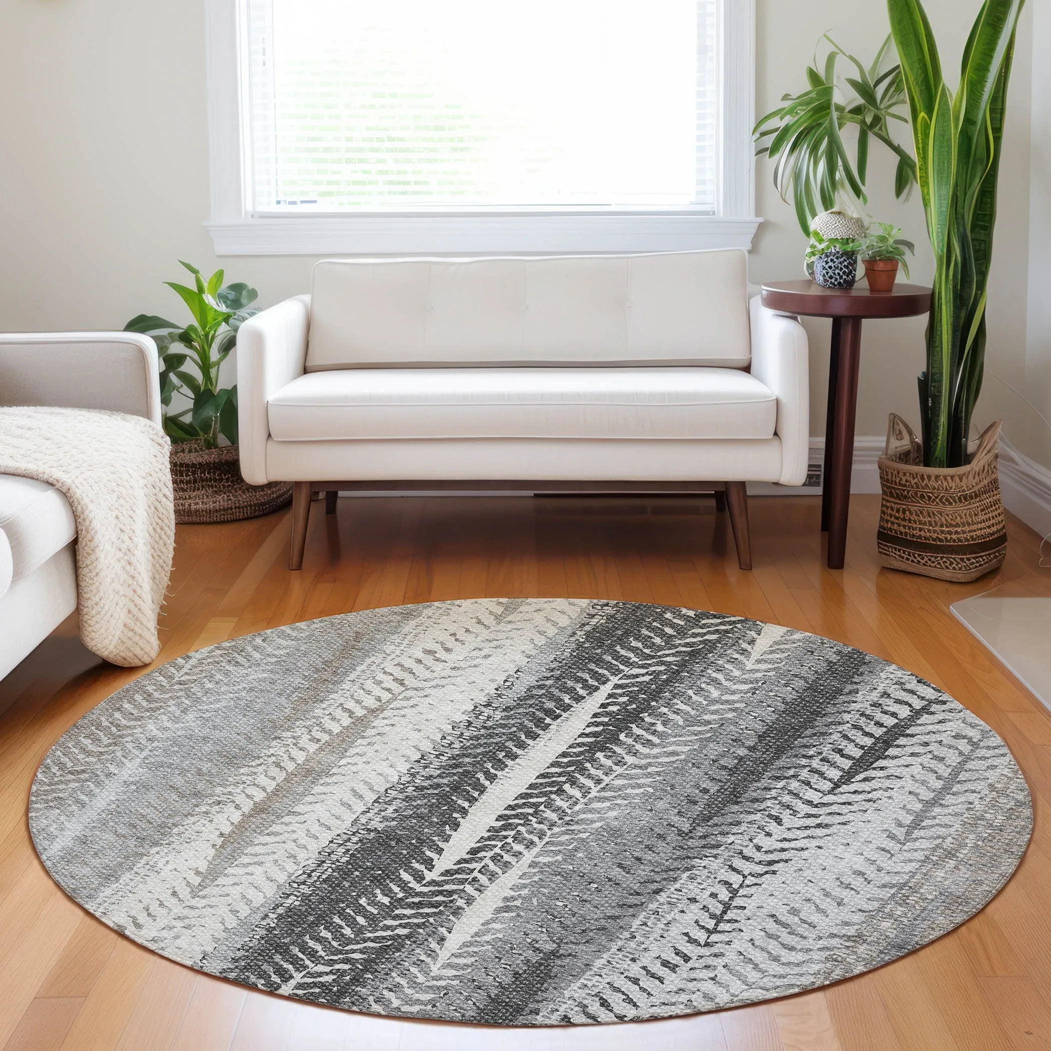 Machine Washable Indoor/ Outdoor Chantille Modern Imprints Rug