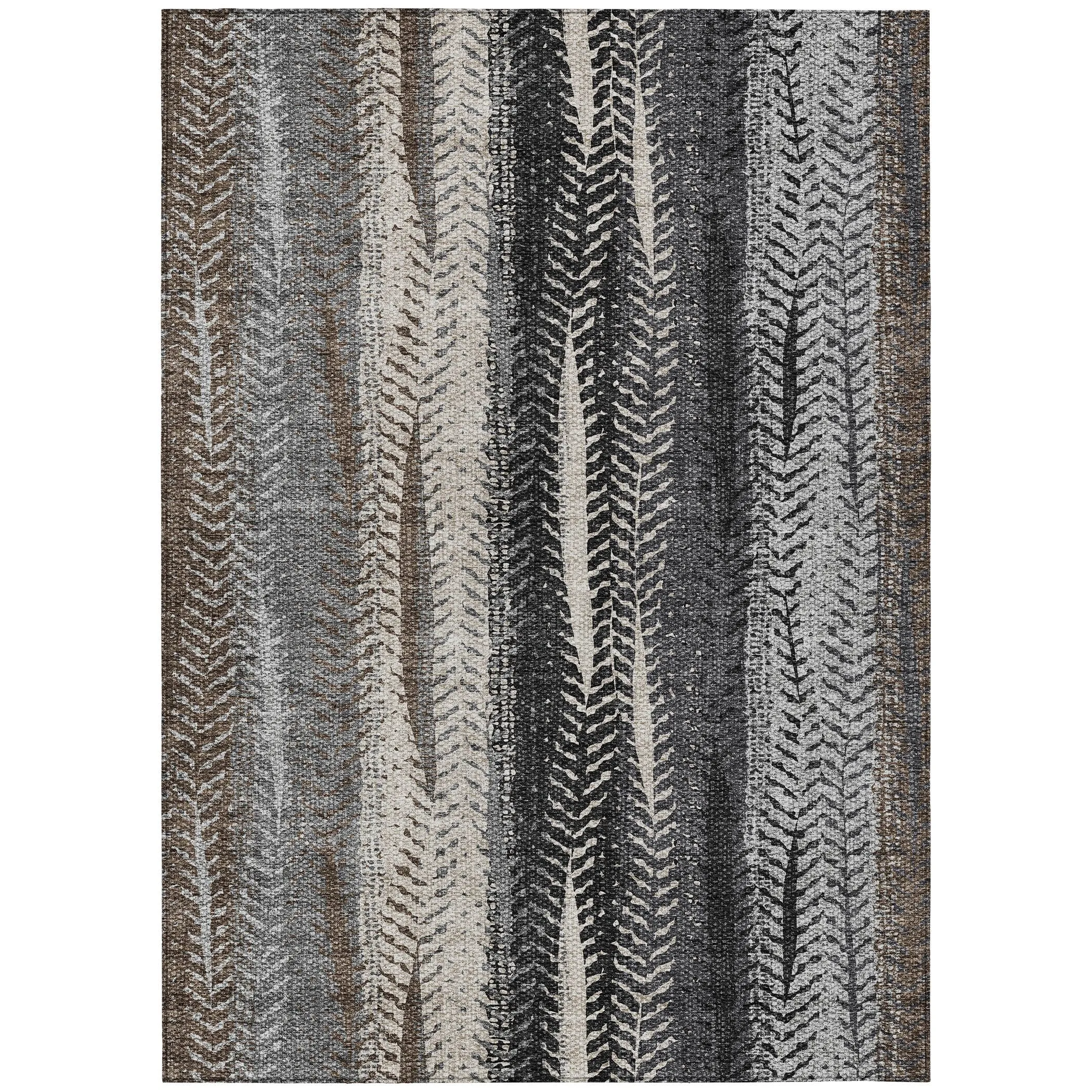 Machine Washable Indoor/ Outdoor Chantille Modern Imprints Rug