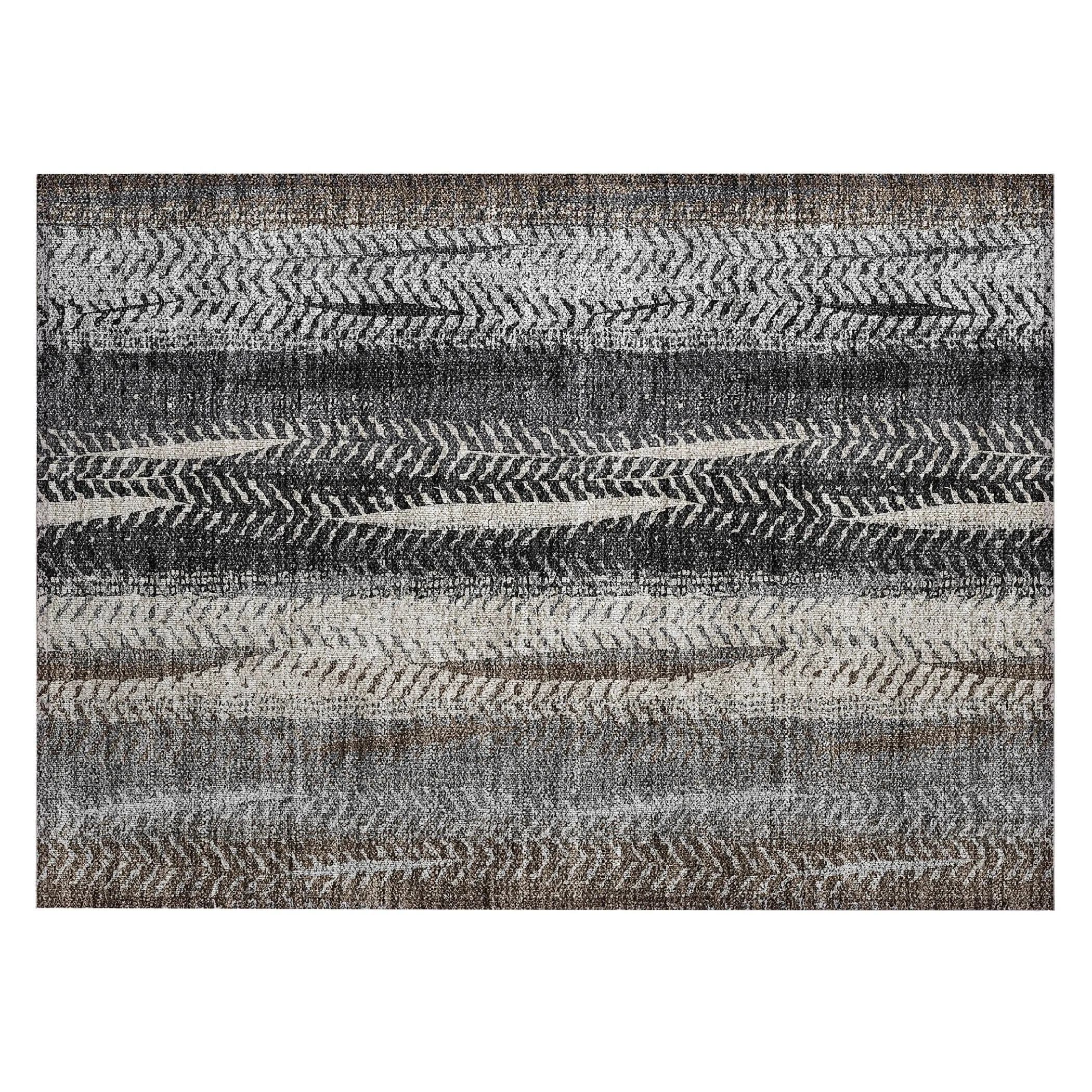 Machine Washable Indoor/ Outdoor Chantille Modern Imprints Rug