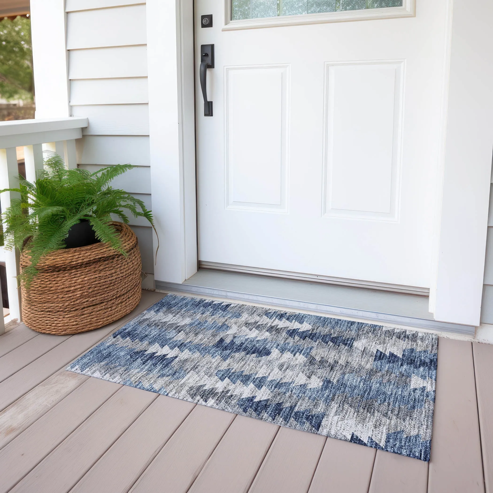 Machine Washable Indoor/ Outdoor Chantille Modern Moroccan Boho Rug