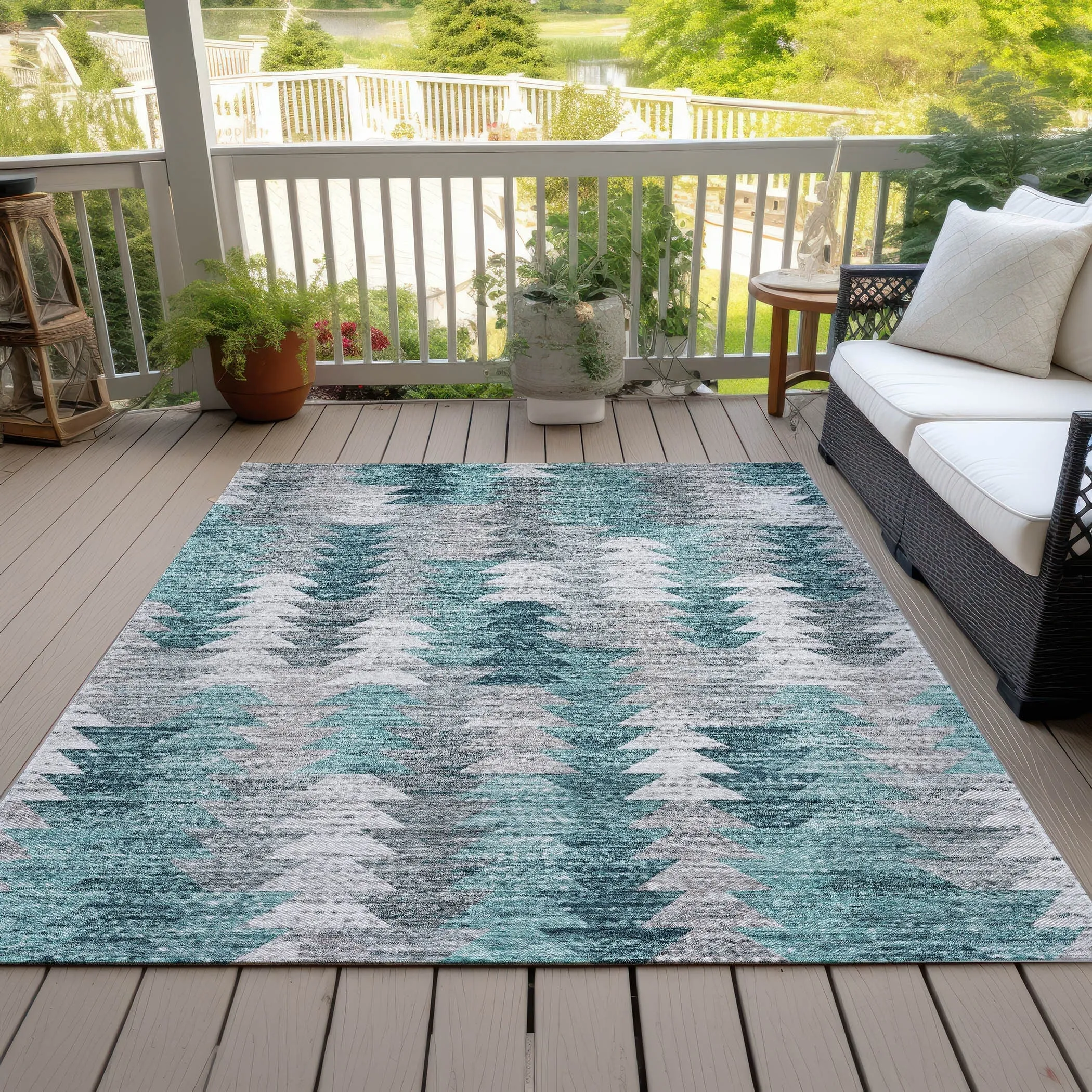 Machine Washable Indoor/ Outdoor Chantille Modern Moroccan Boho Rug