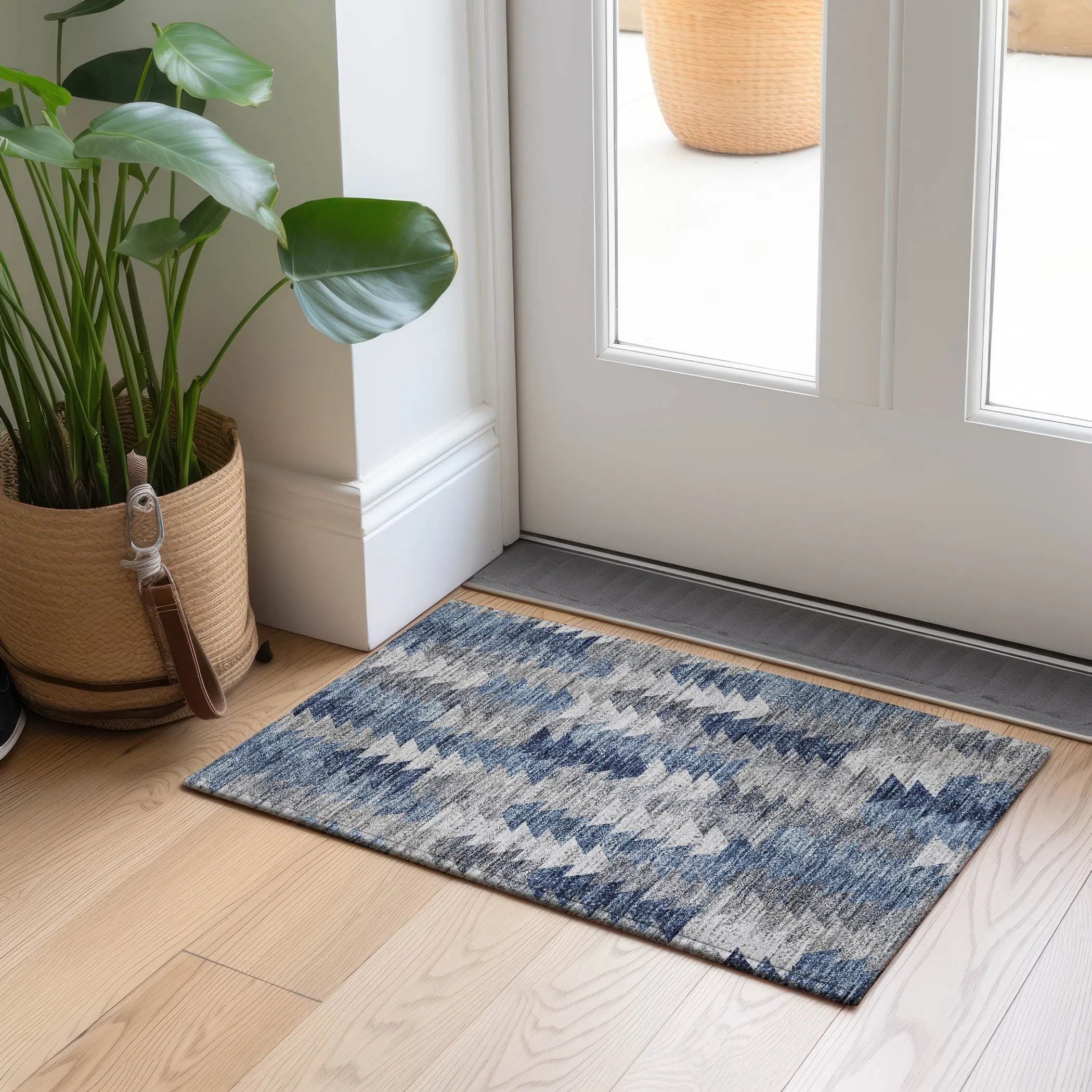 Machine Washable Indoor/ Outdoor Chantille Modern Moroccan Boho Rug
