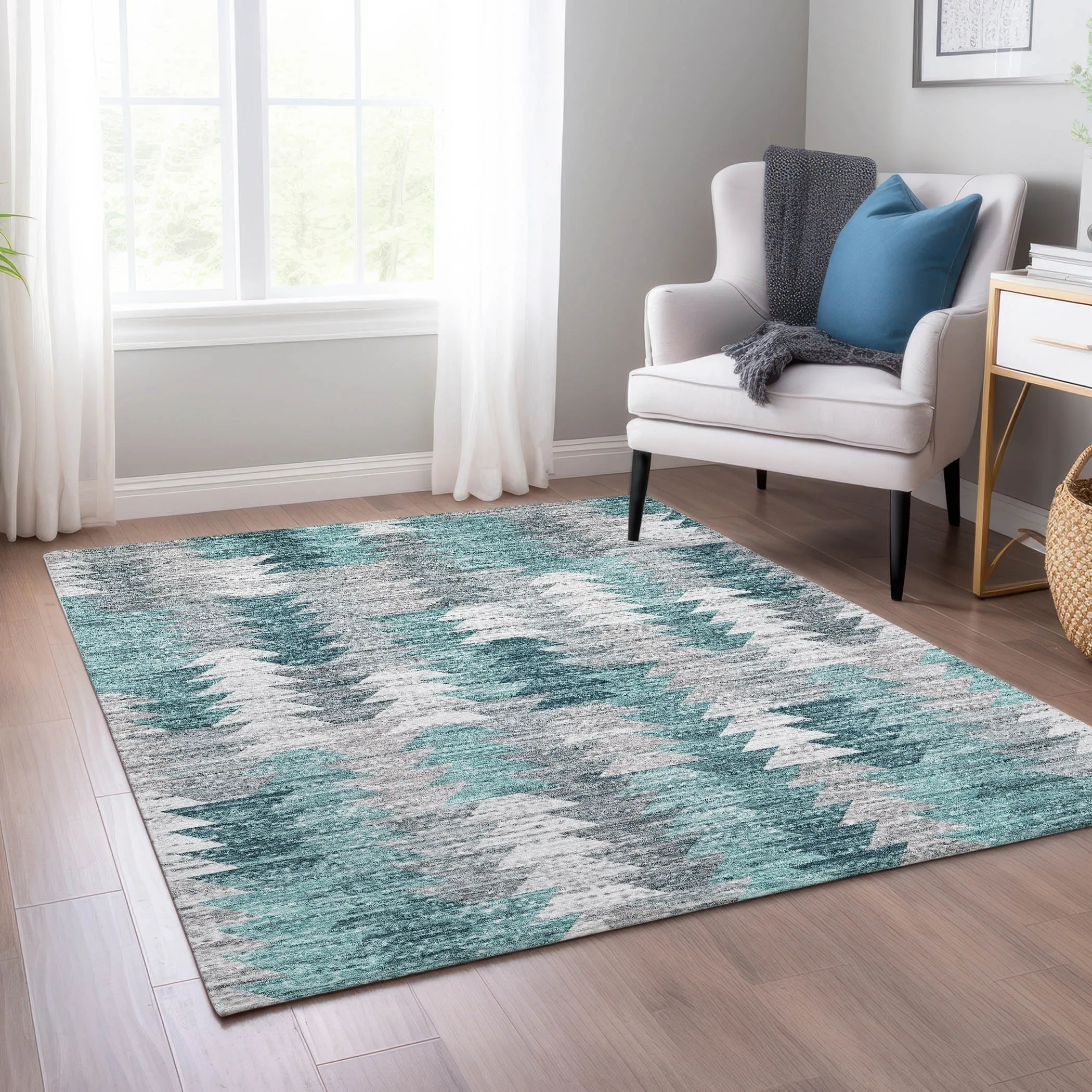 Machine Washable Indoor/ Outdoor Chantille Modern Moroccan Boho Rug