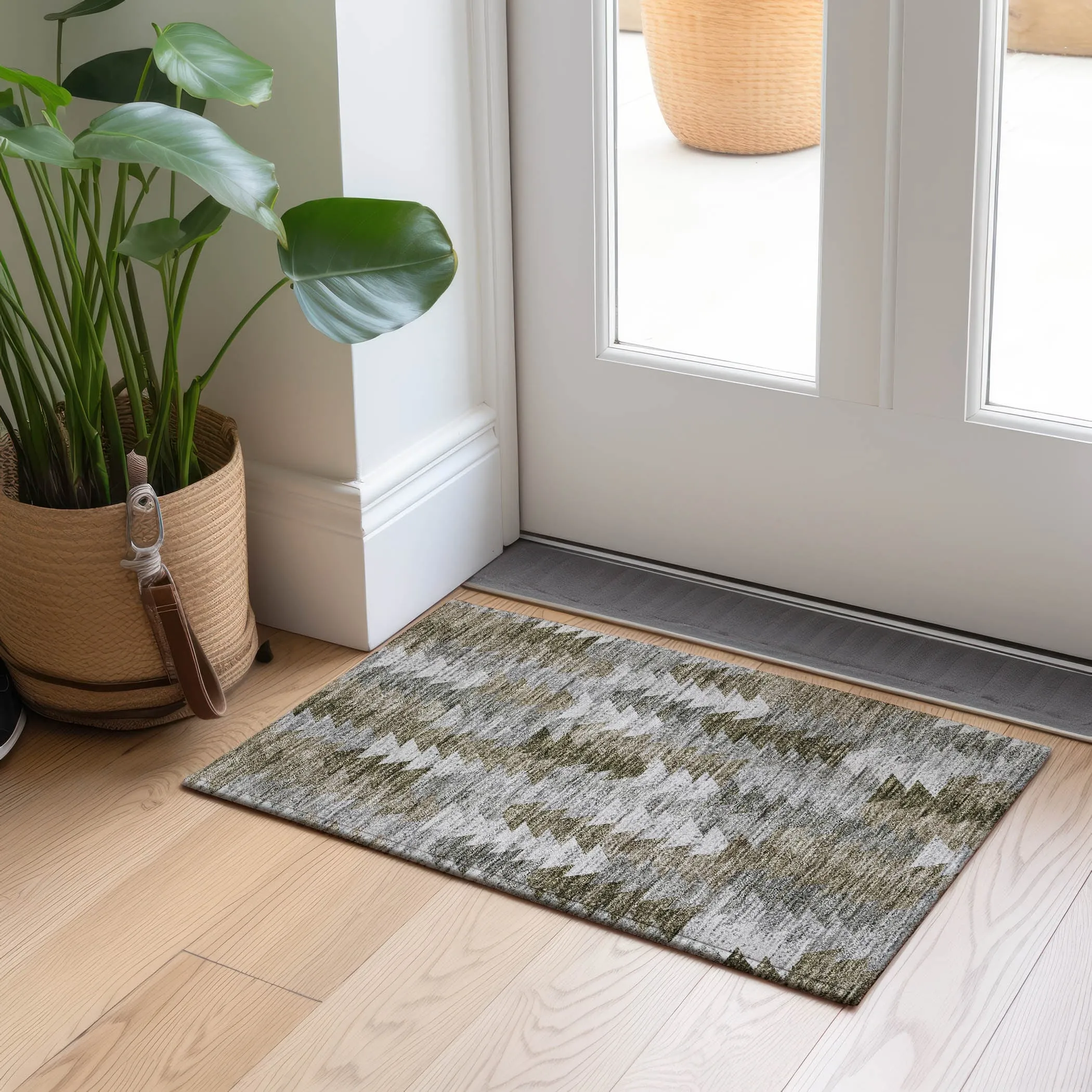 Machine Washable Indoor/ Outdoor Chantille Modern Moroccan Boho Rug