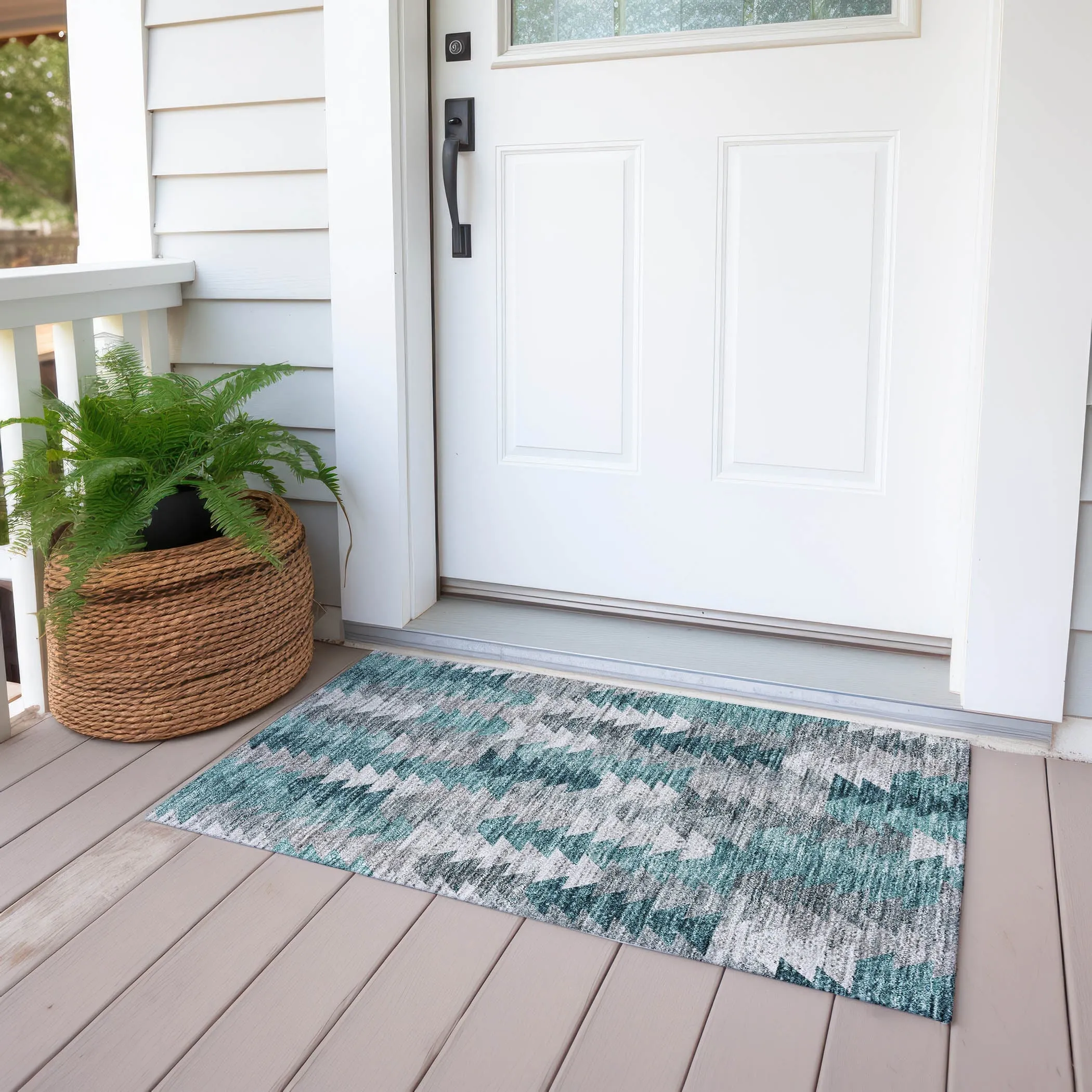 Machine Washable Indoor/ Outdoor Chantille Modern Moroccan Boho Rug