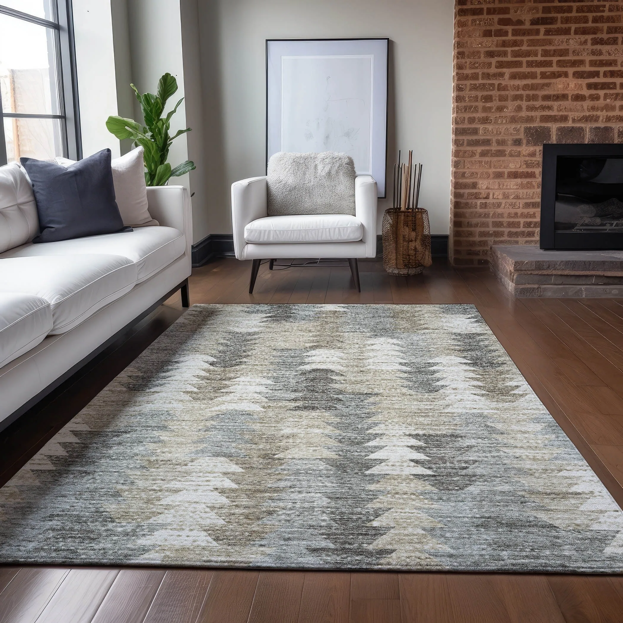 Machine Washable Indoor/ Outdoor Chantille Modern Moroccan Boho Rug