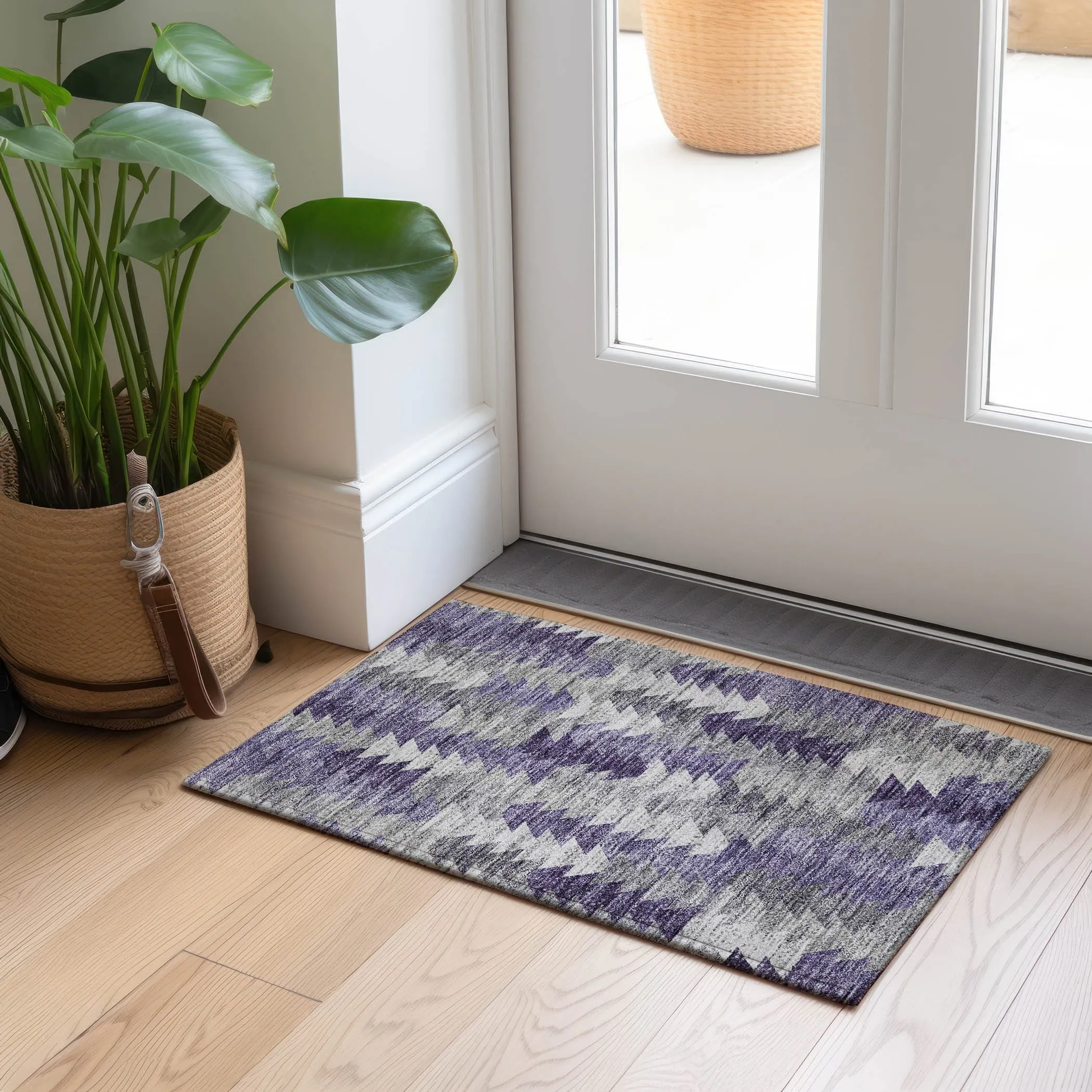 Machine Washable Indoor/ Outdoor Chantille Modern Moroccan Boho Rug