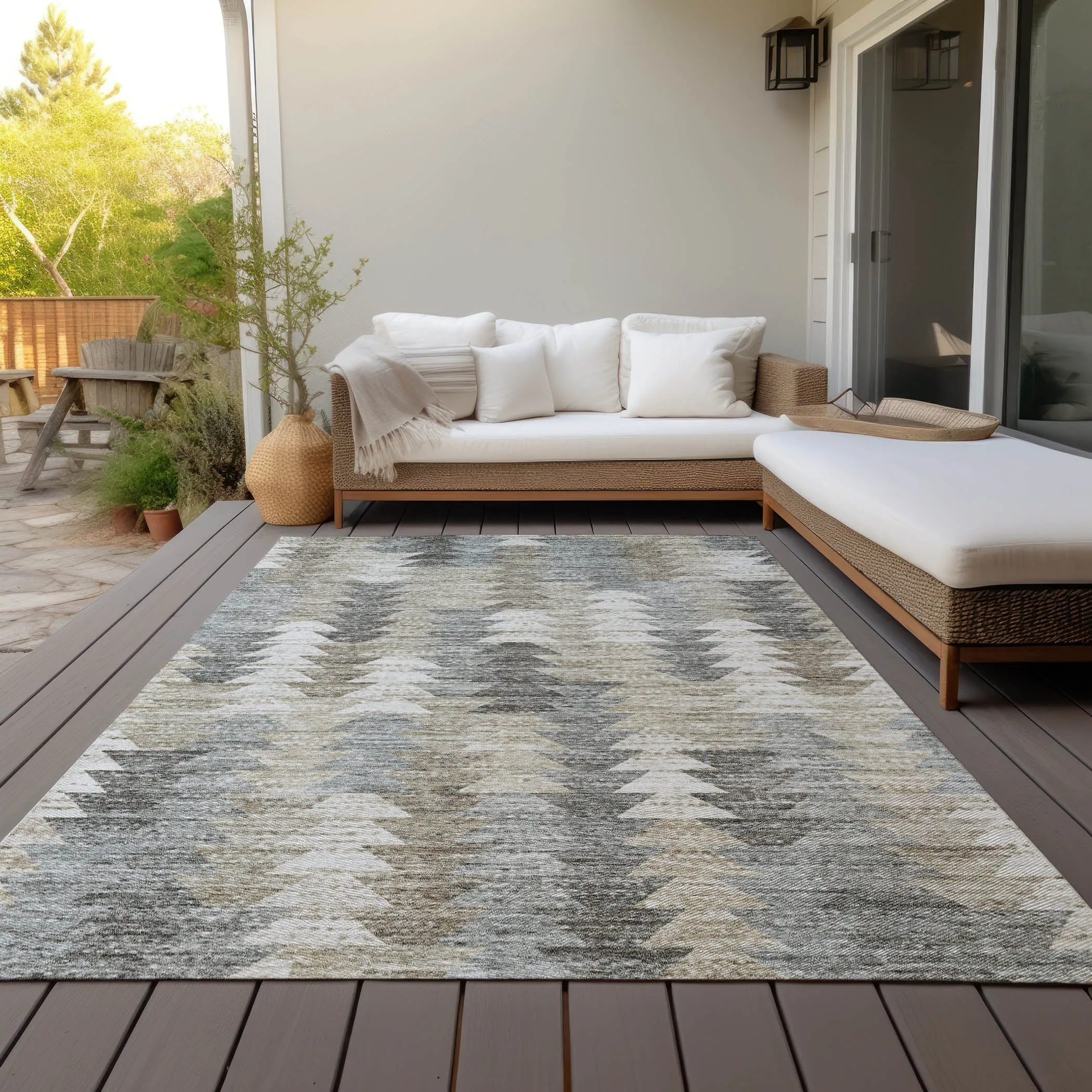 Machine Washable Indoor/ Outdoor Chantille Modern Moroccan Boho Rug
