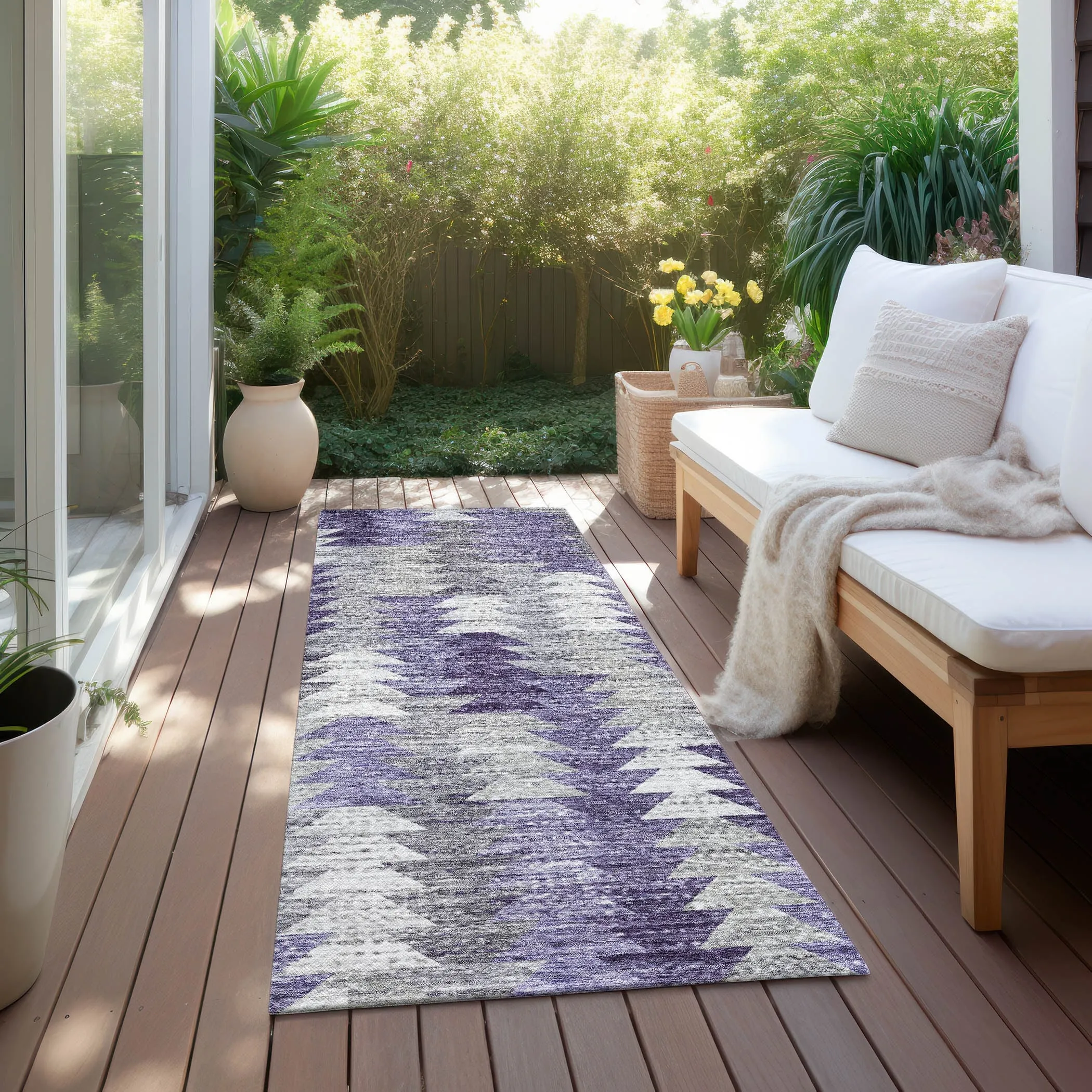 Machine Washable Indoor/ Outdoor Chantille Modern Moroccan Boho Rug