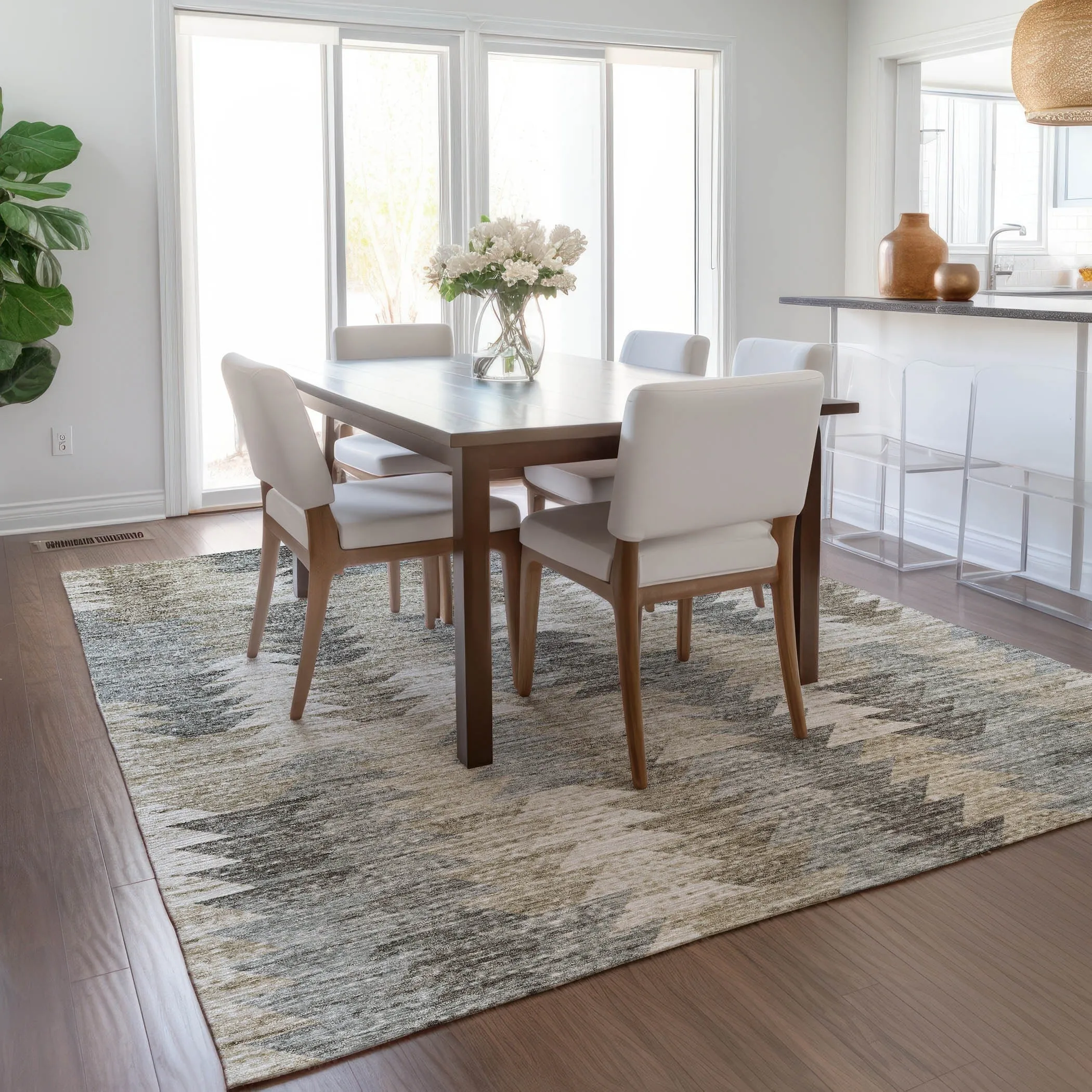 Machine Washable Indoor/ Outdoor Chantille Modern Moroccan Boho Rug
