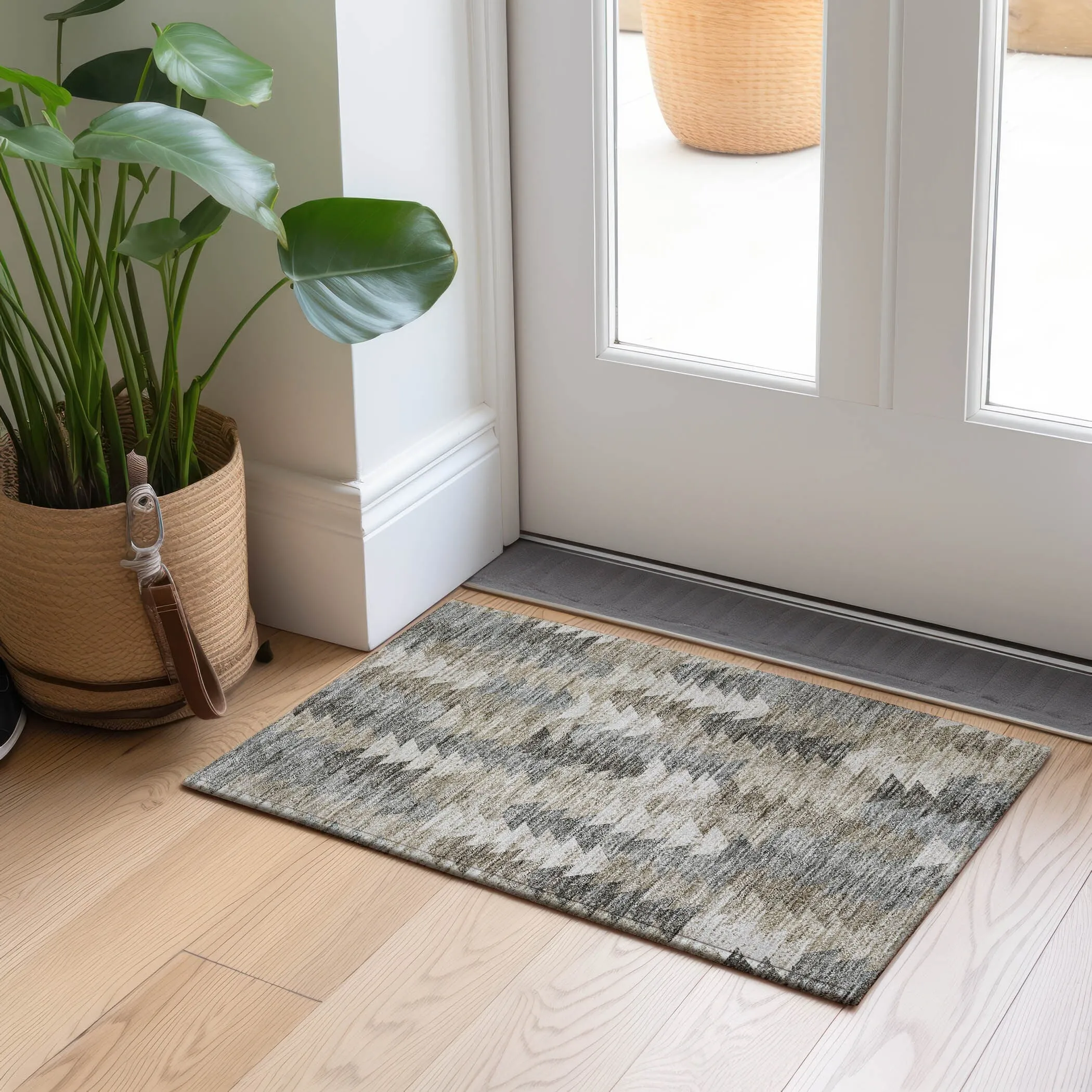 Machine Washable Indoor/ Outdoor Chantille Modern Moroccan Boho Rug