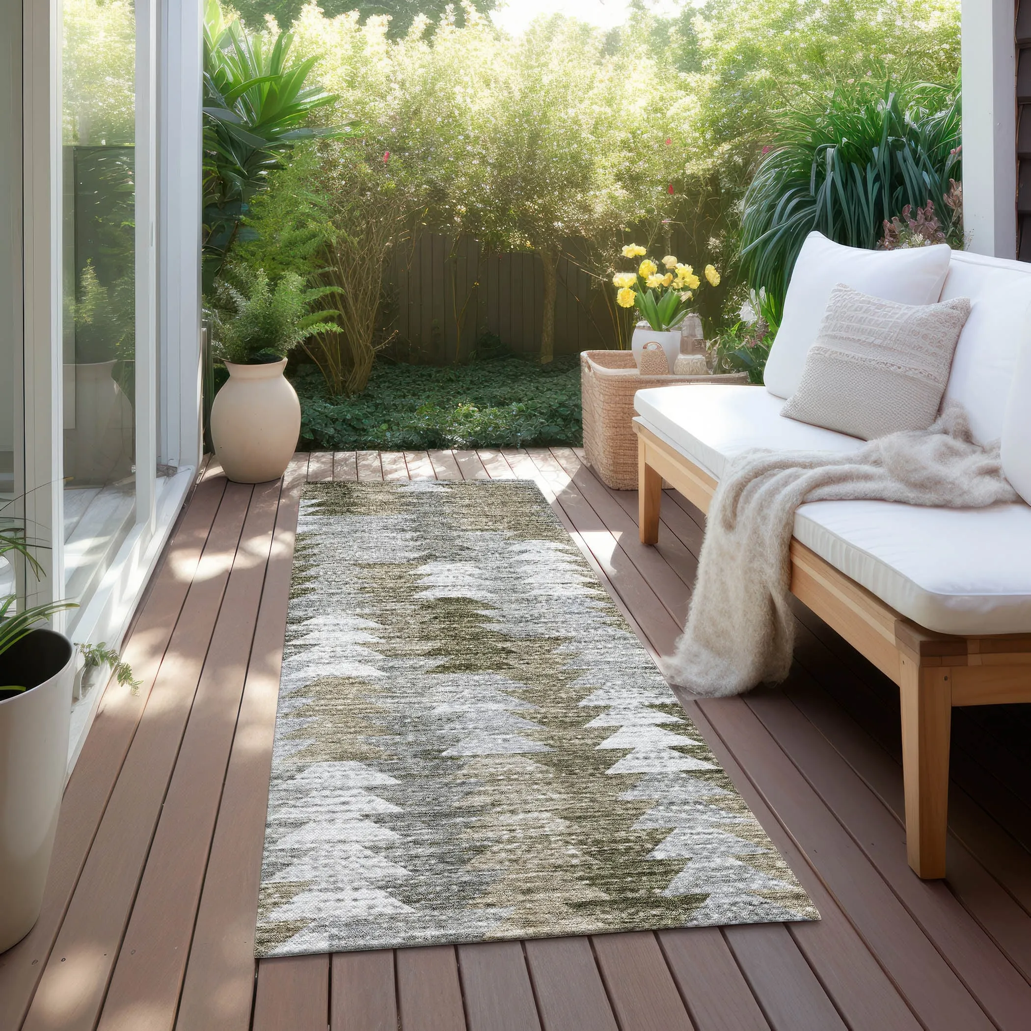 Machine Washable Indoor/ Outdoor Chantille Modern Moroccan Boho Rug