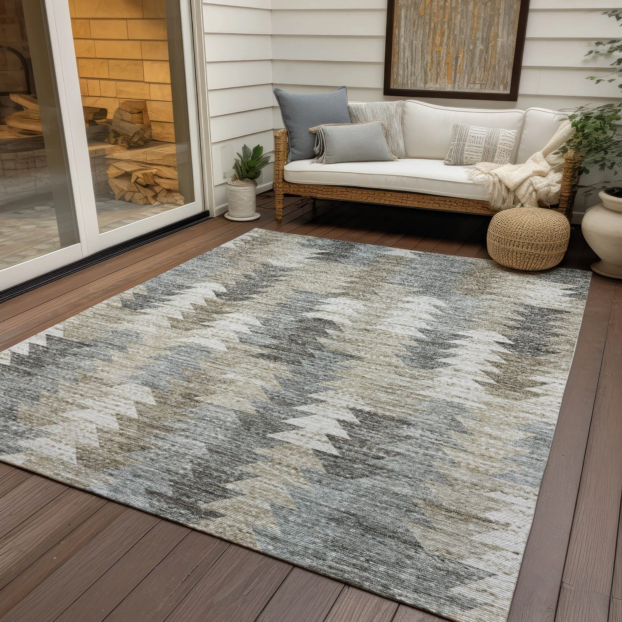 Machine Washable Indoor/ Outdoor Chantille Modern Moroccan Boho Rug