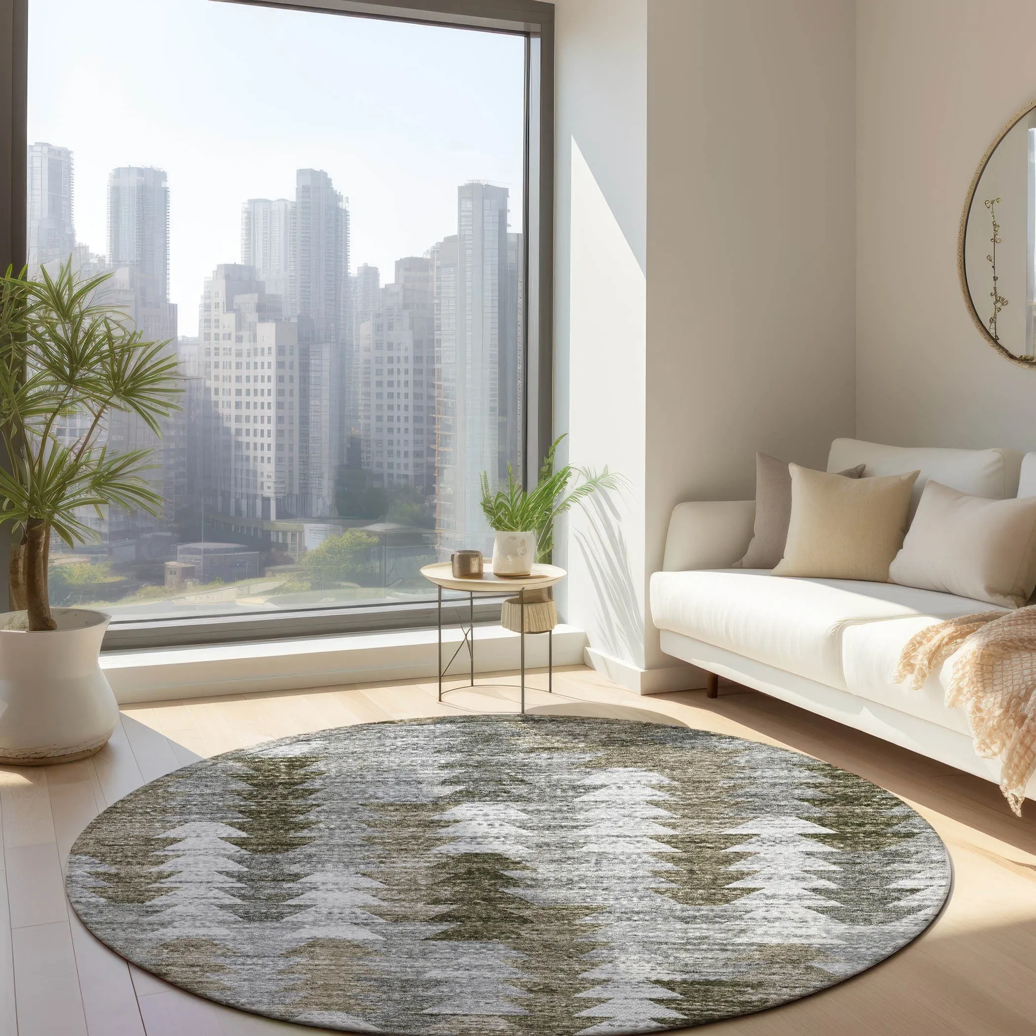 Machine Washable Indoor/ Outdoor Chantille Modern Moroccan Boho Rug