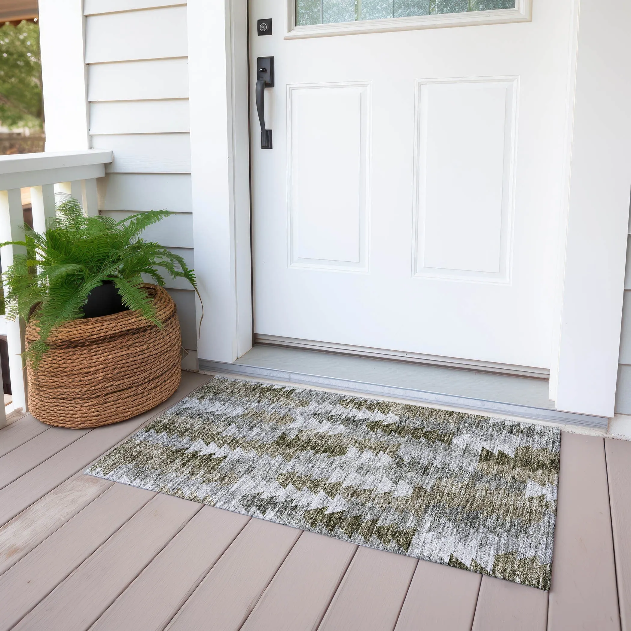 Machine Washable Indoor/ Outdoor Chantille Modern Moroccan Boho Rug