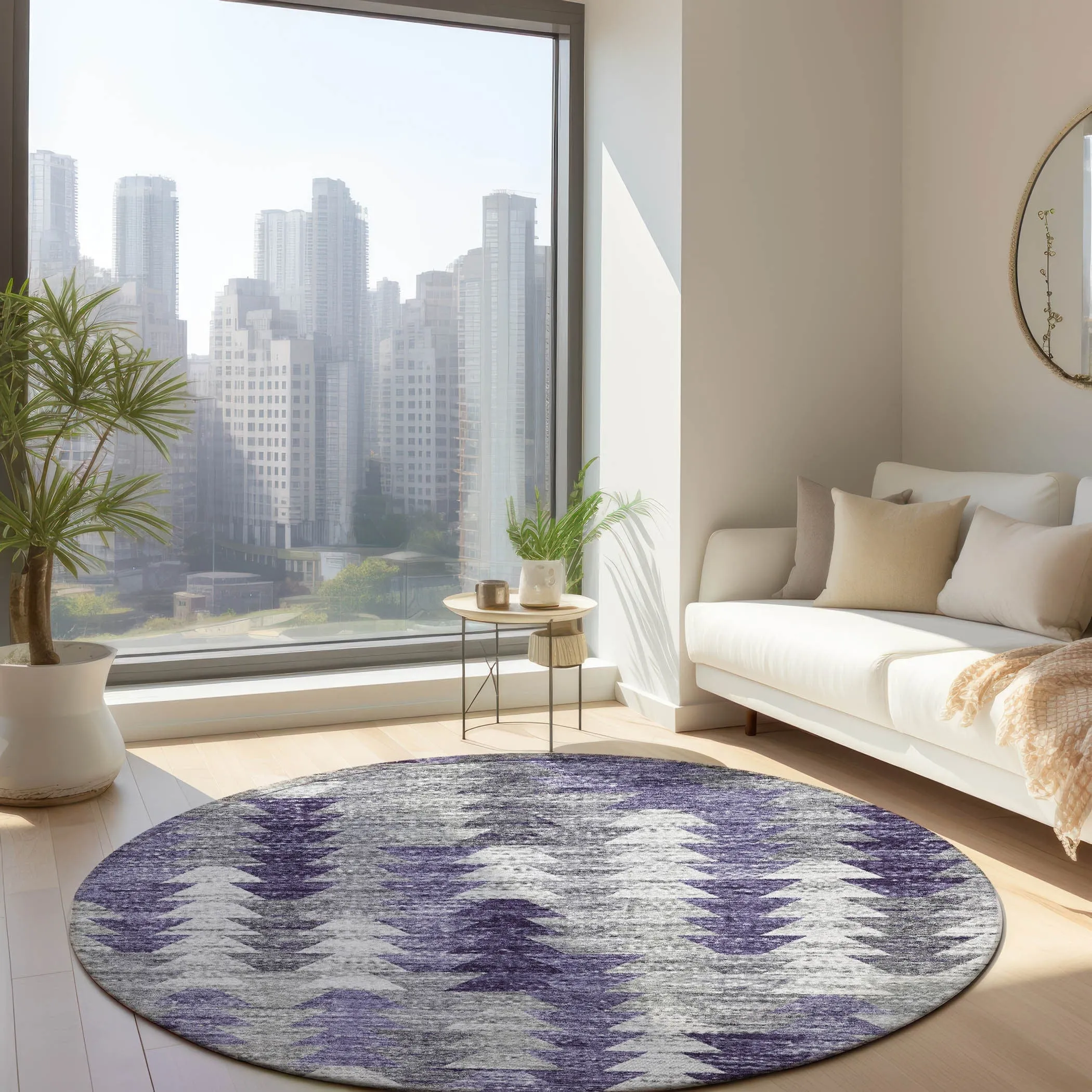 Machine Washable Indoor/ Outdoor Chantille Modern Moroccan Boho Rug