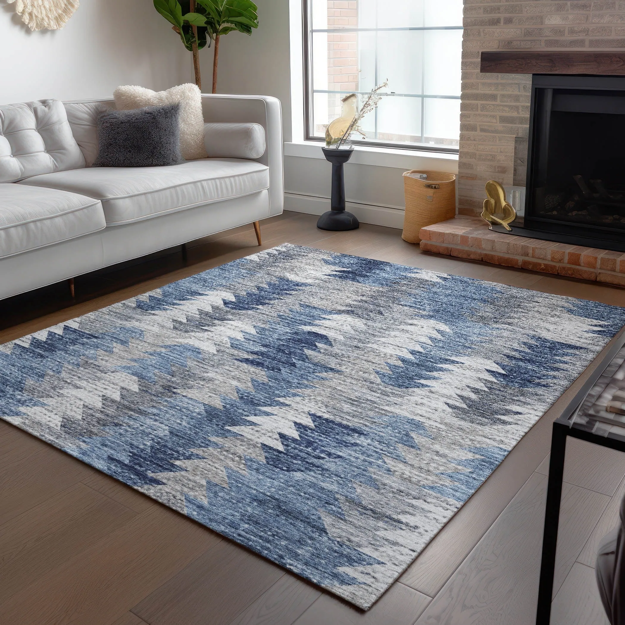 Machine Washable Indoor/ Outdoor Chantille Modern Moroccan Boho Rug
