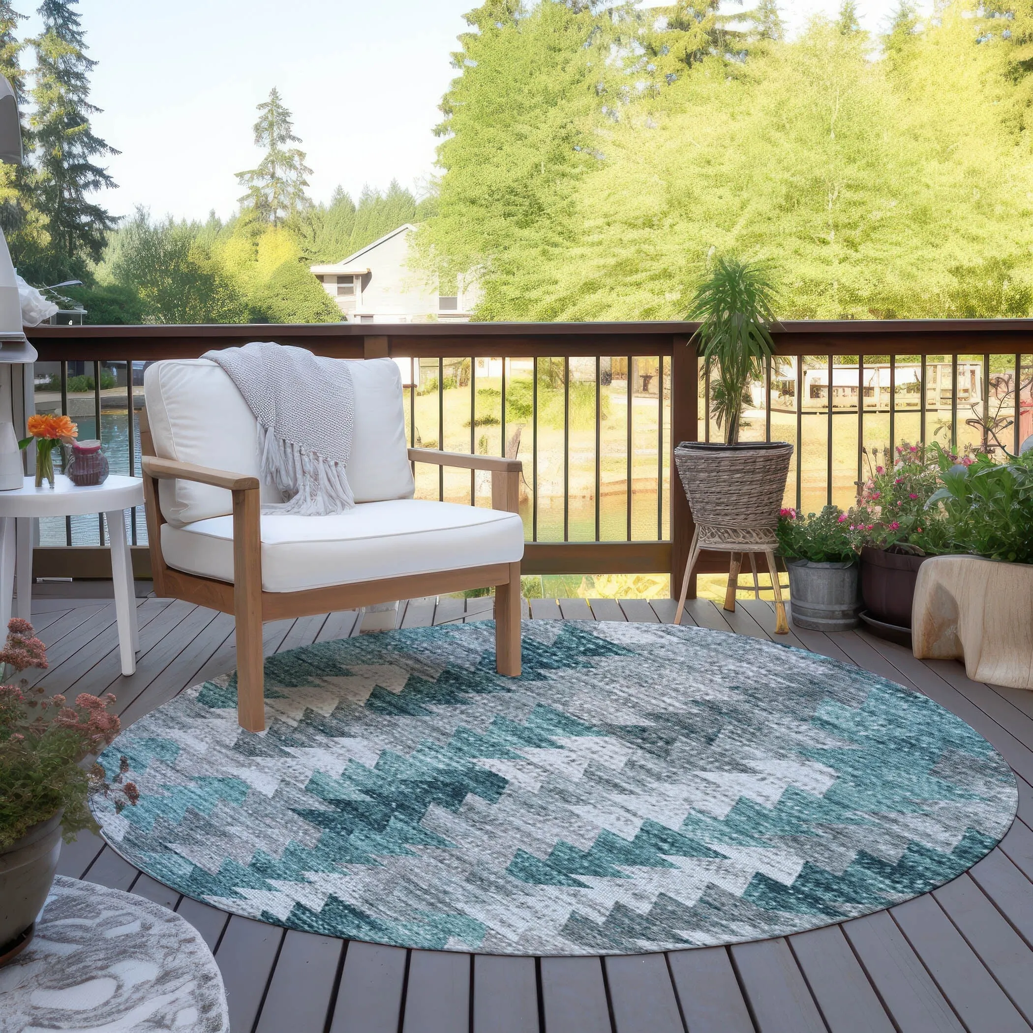 Machine Washable Indoor/ Outdoor Chantille Modern Moroccan Boho Rug