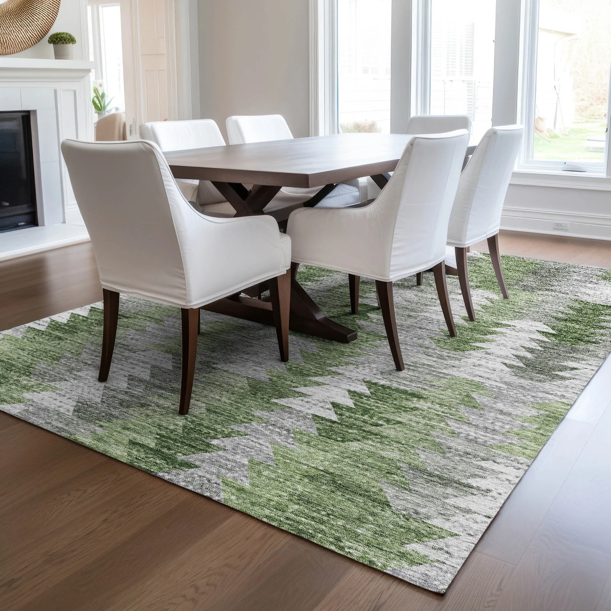 Machine Washable Indoor/ Outdoor Chantille Modern Moroccan Boho Rug